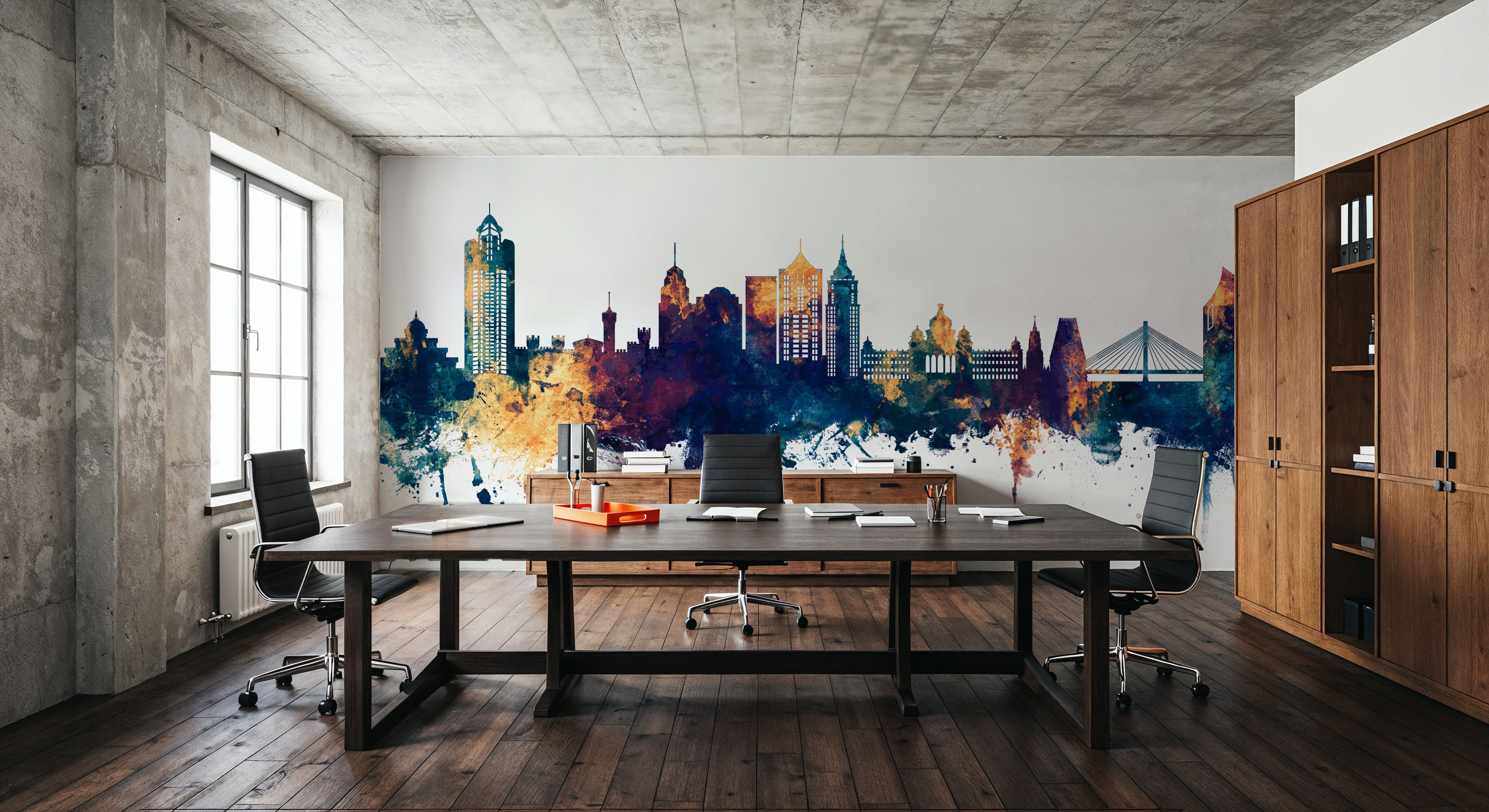 Bengaluru India Skyline Blue & Bronze