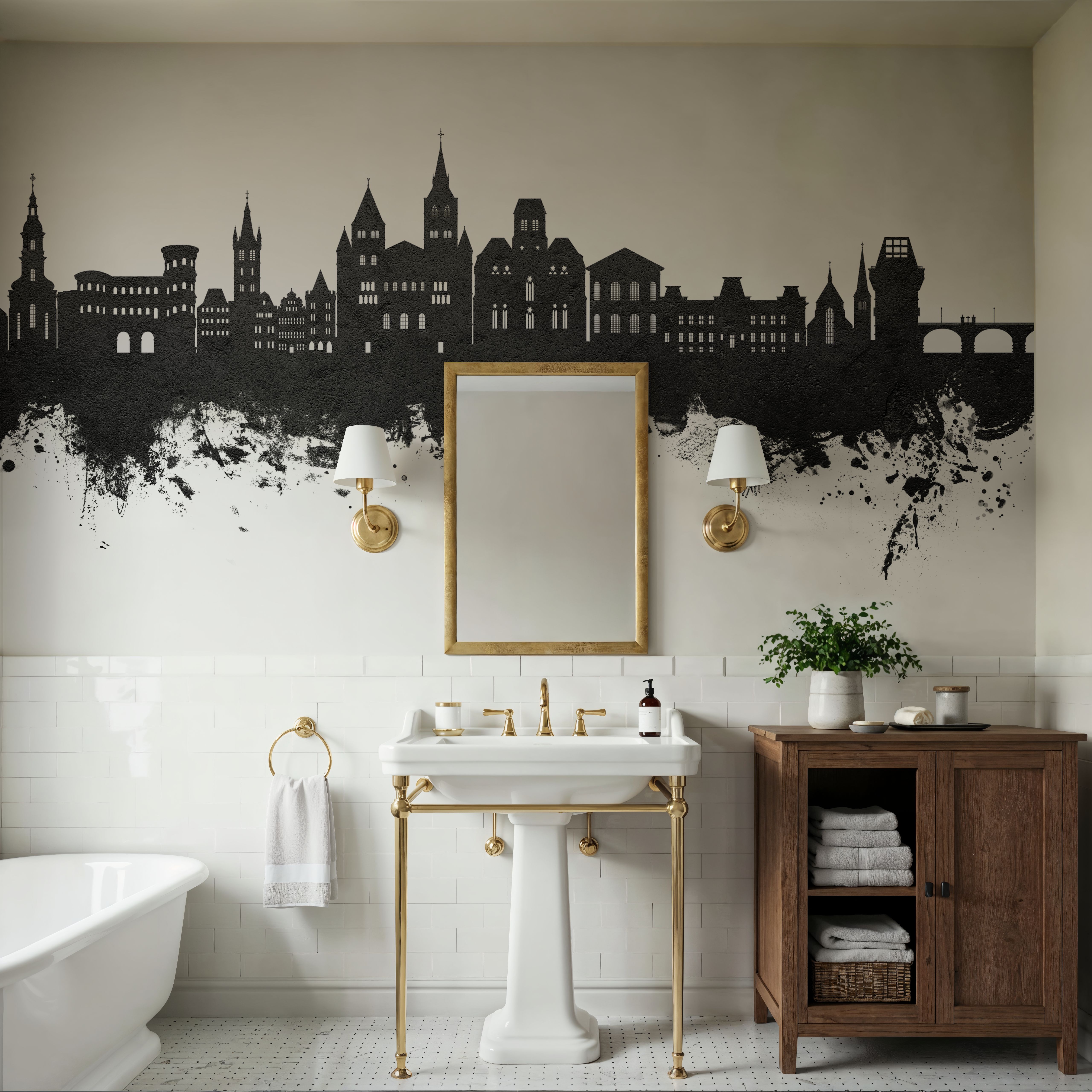 Trier Germany Skyline Black & White