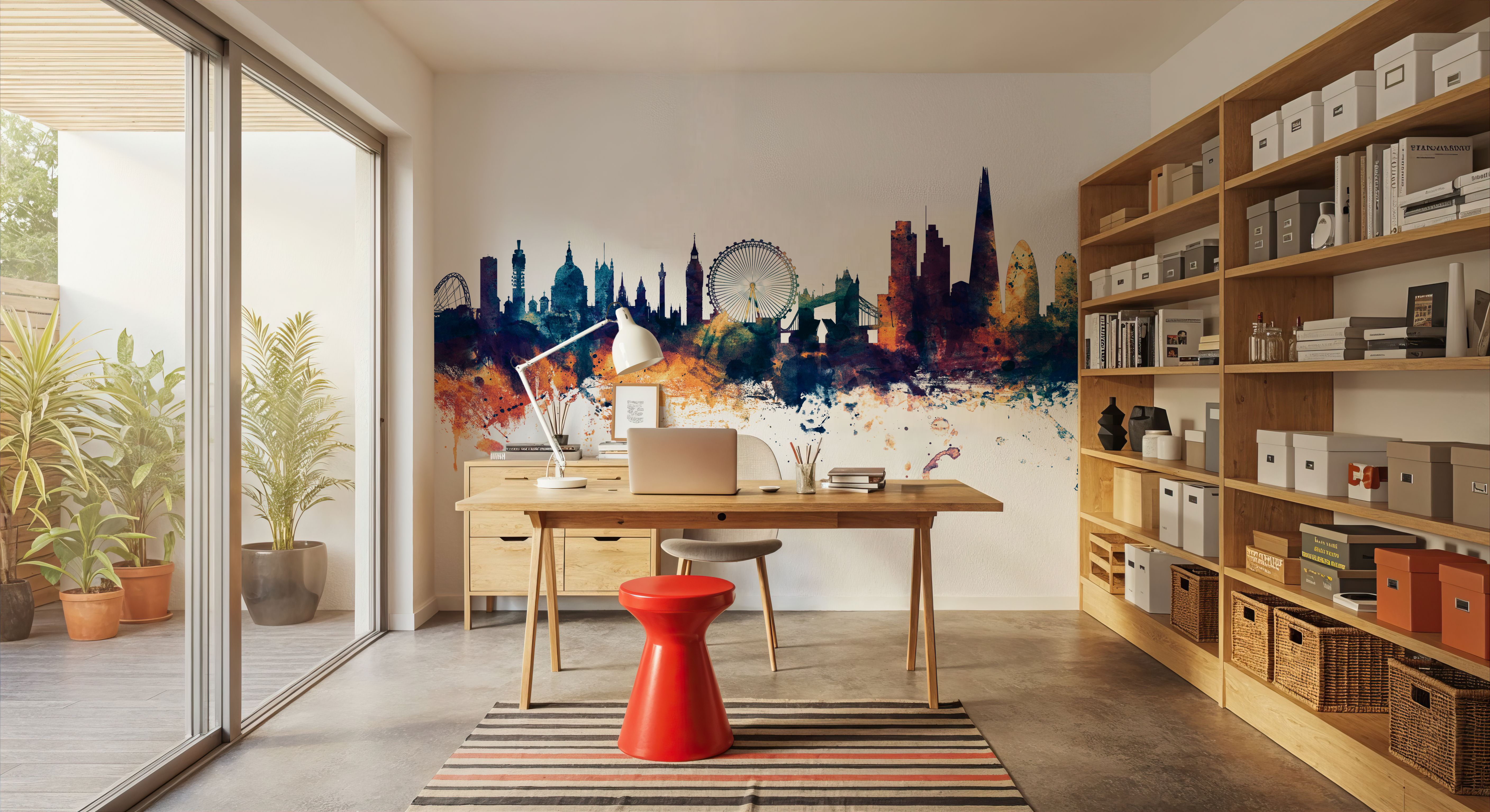 London Skyline Blue & Bronze