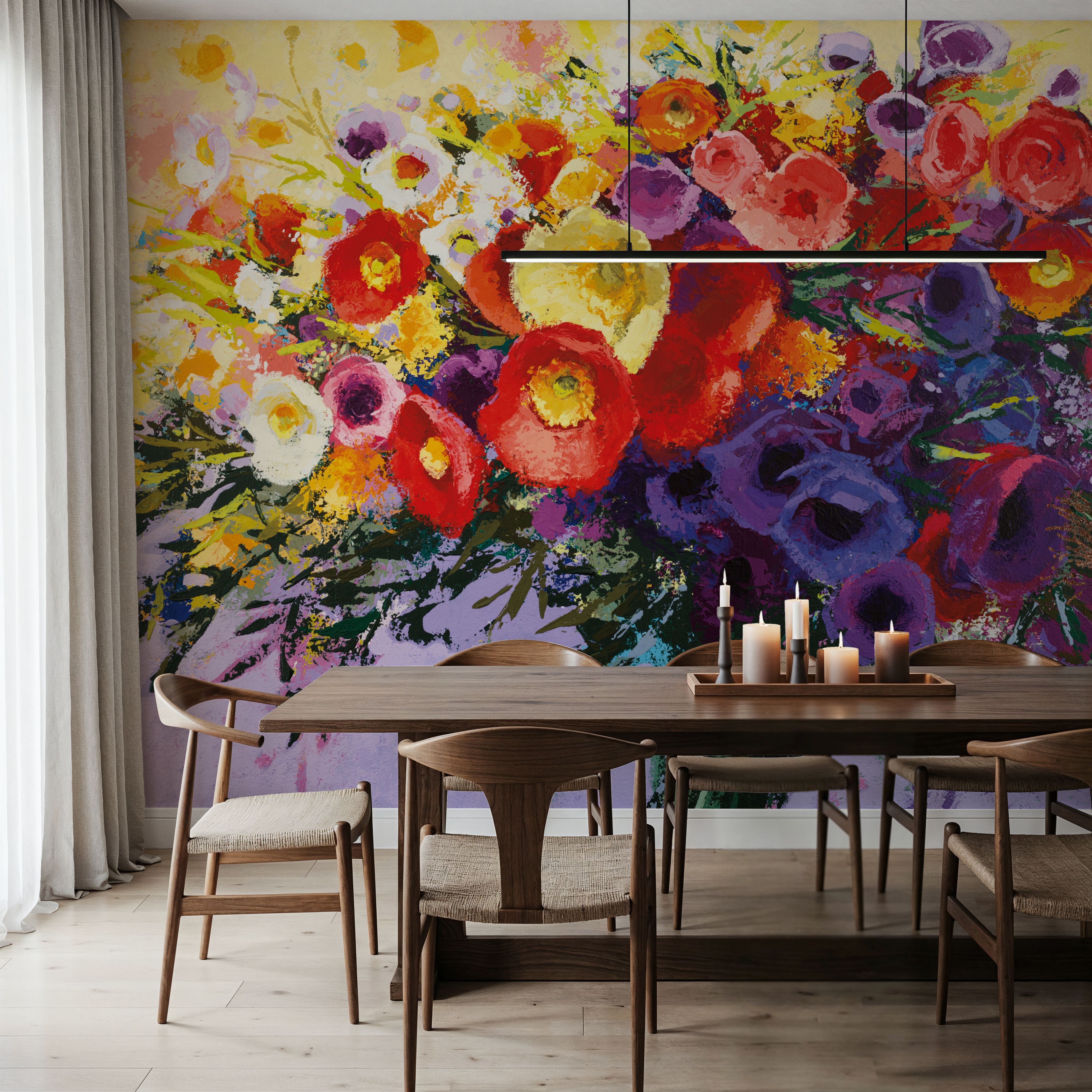 Wall Mural - Wild and Flowery - Abstract mural wallpaper - Offices - Wallism US - Premium, Textured or Peel & Stick