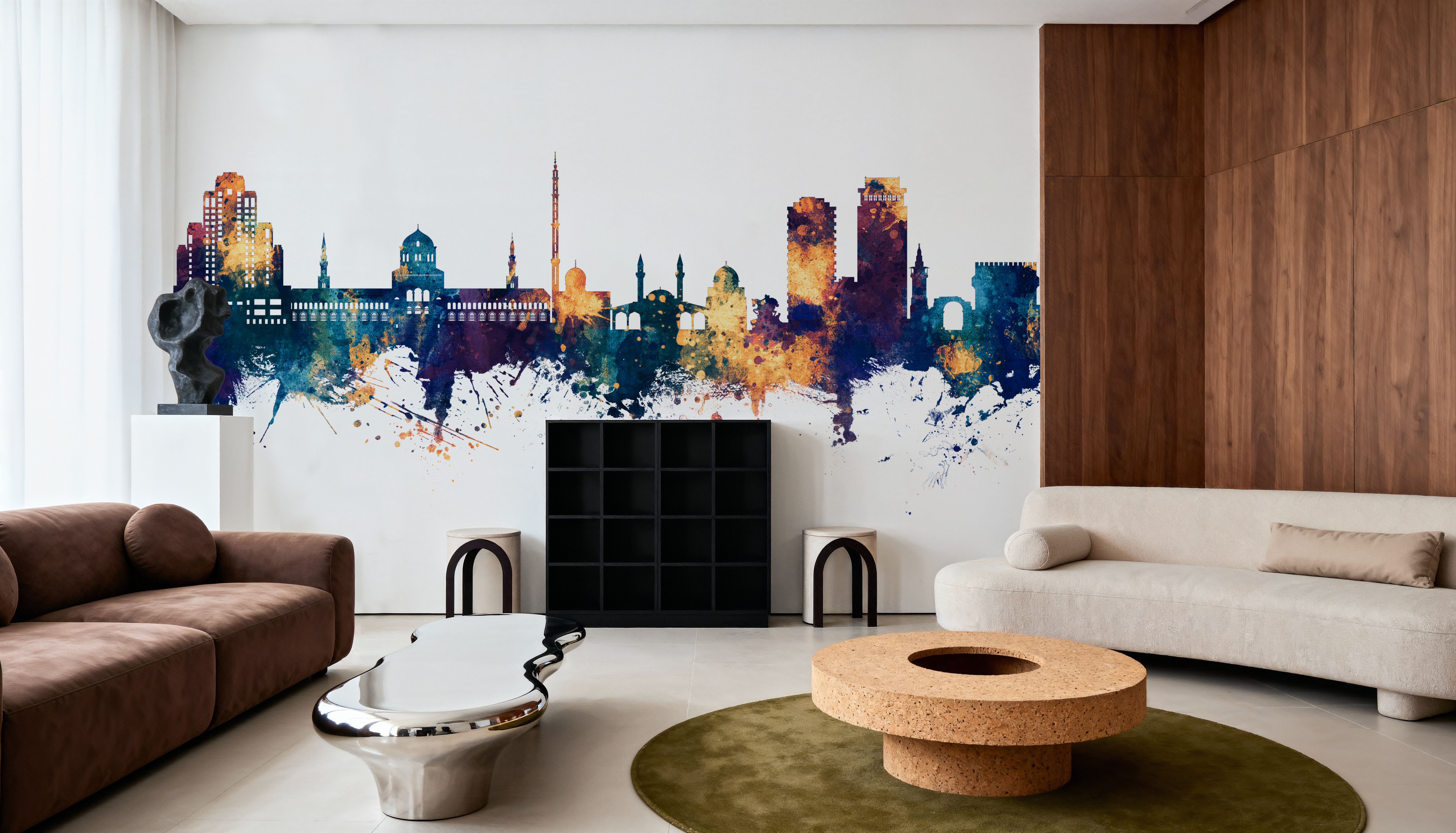 Damascus Syria Skyline Blue & Bronze