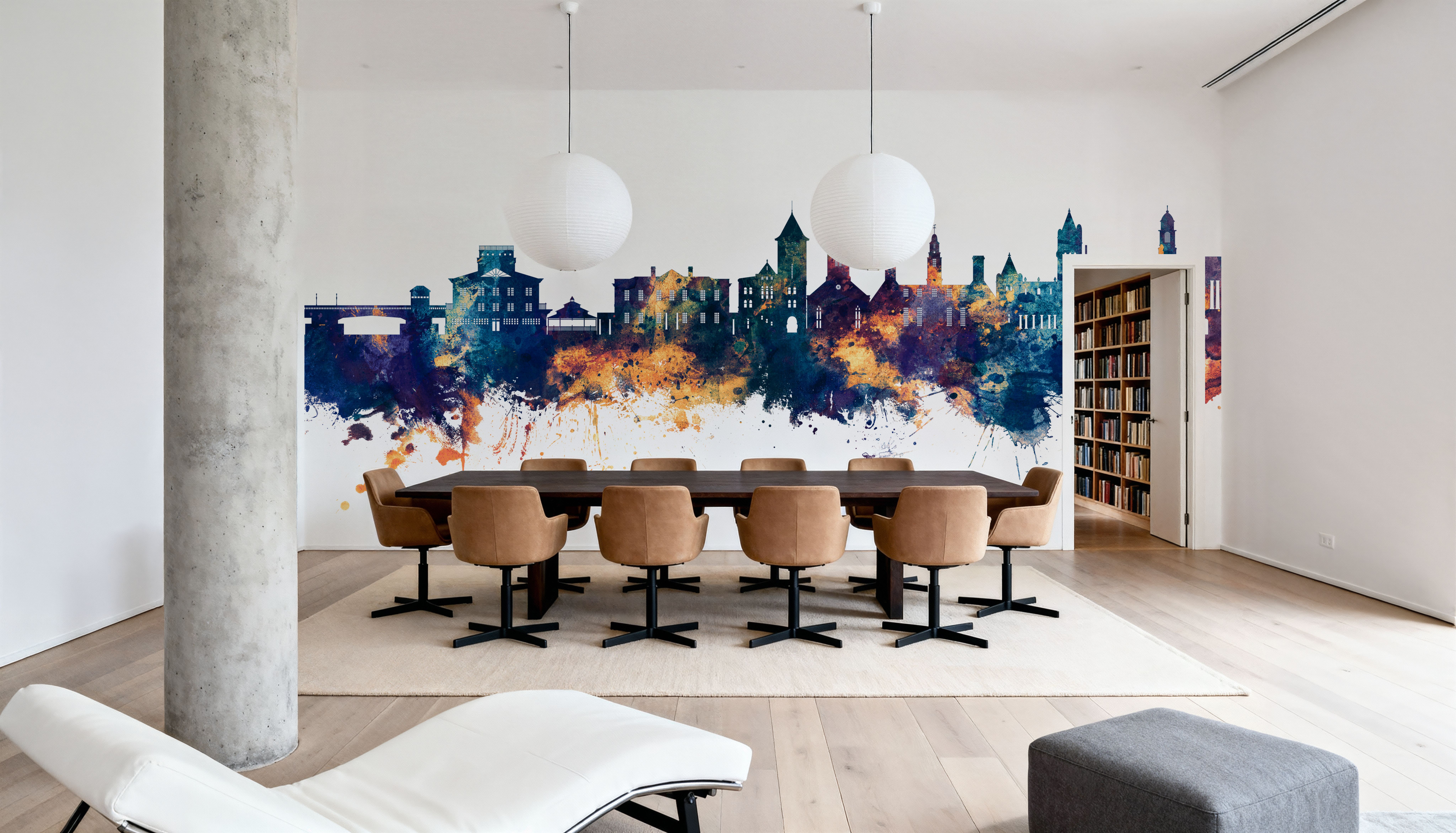 New Bern North Carolina Skyline Blue & Gold