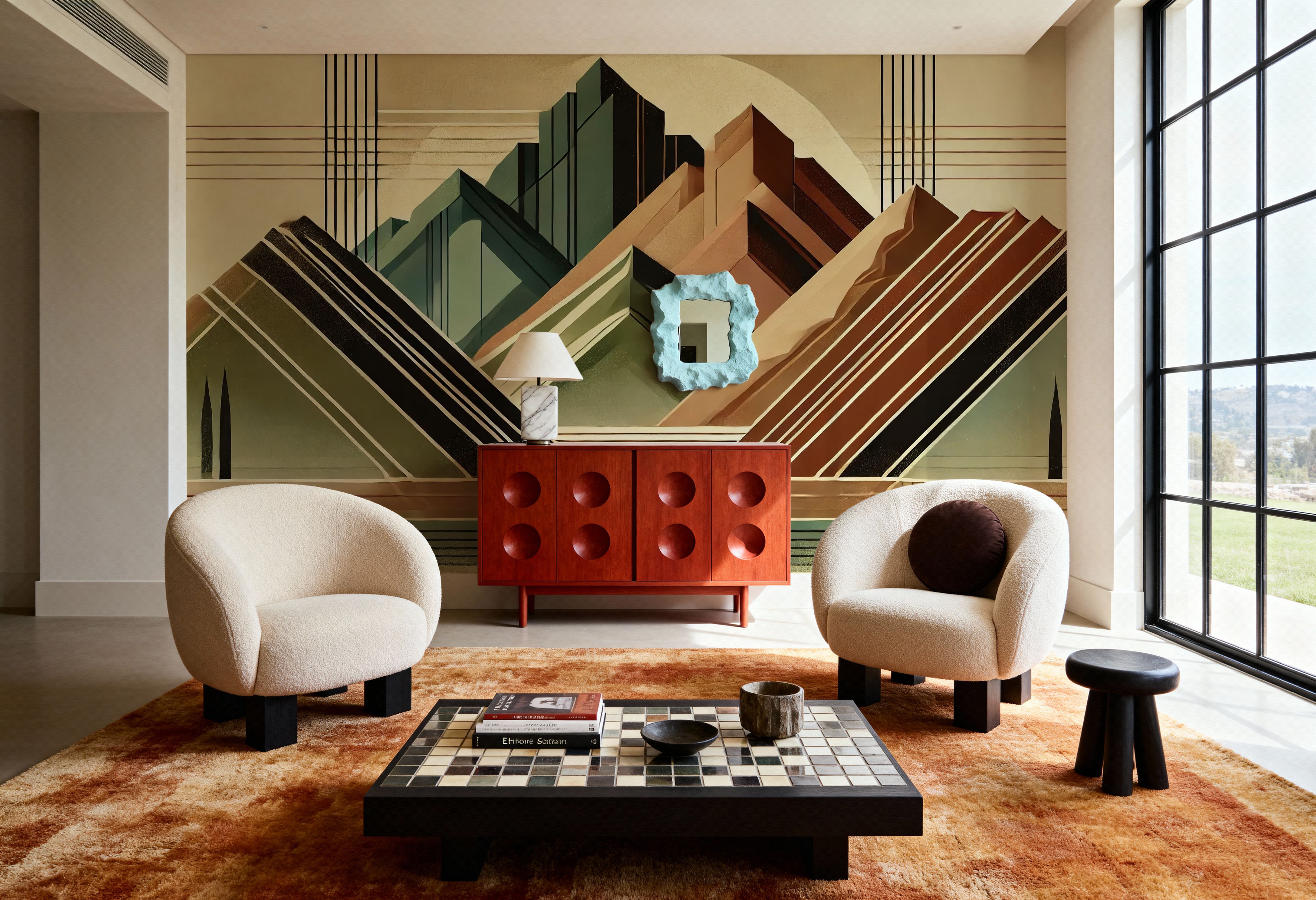 Elegant Art Deco Mountain Peaks