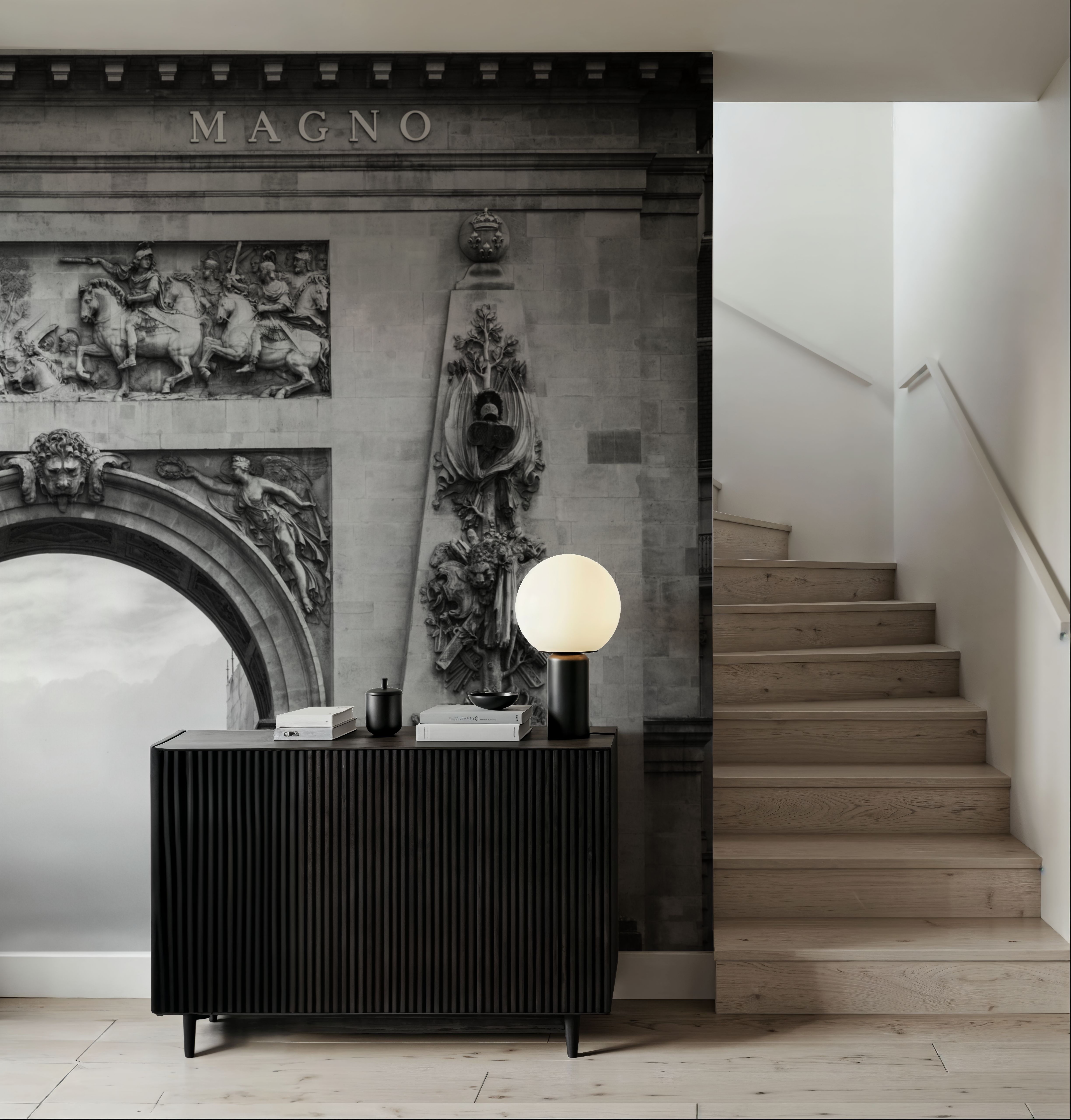 Wall Mural - Pretty in Paris I - Architecture Street mural wallpaper - Gray - Offices - Wallism UK - Premium, Textured or Peel & Stick