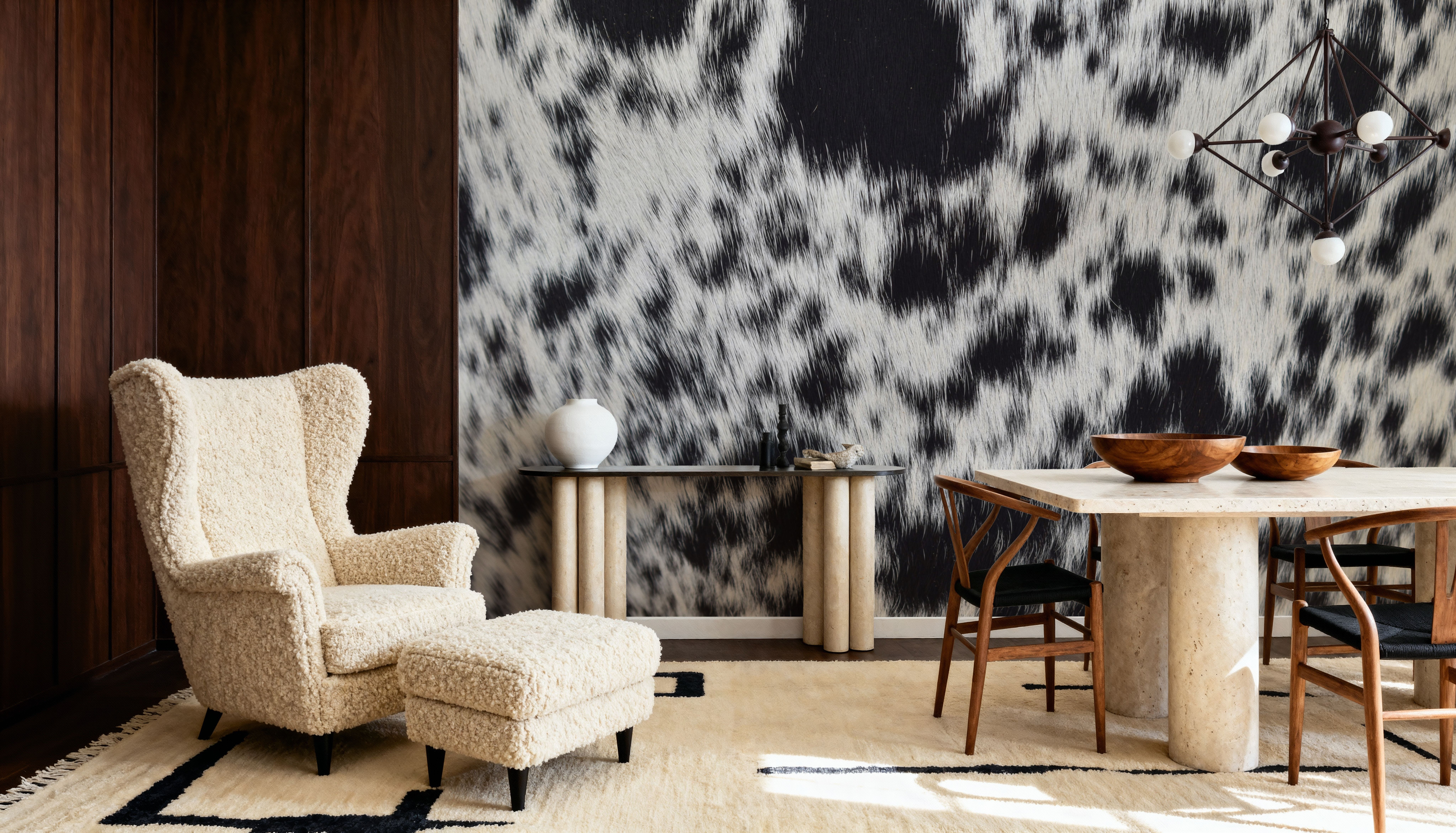 Black Spotted Cow Hide