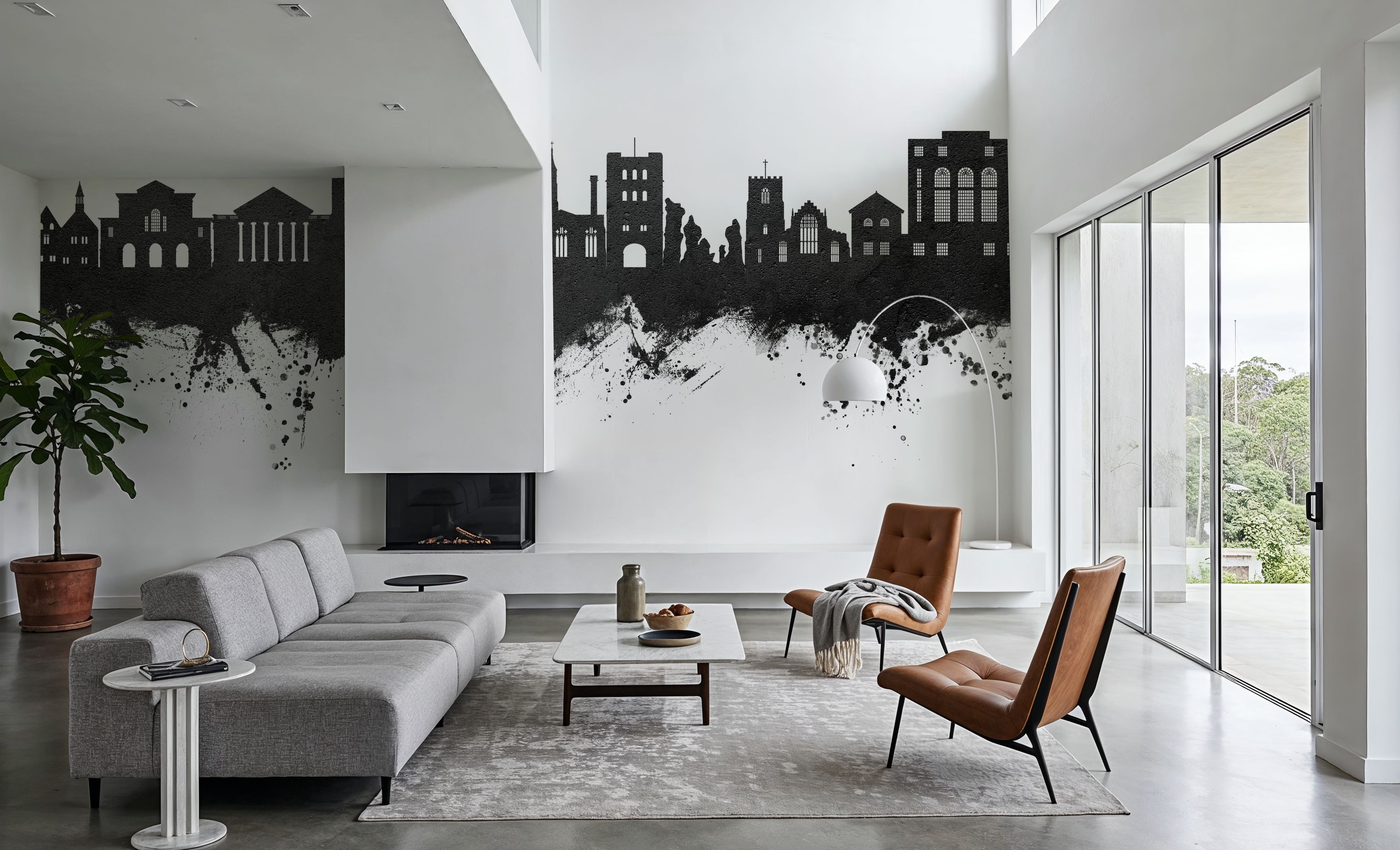 Bury St Edmunds England Skyline Black & White