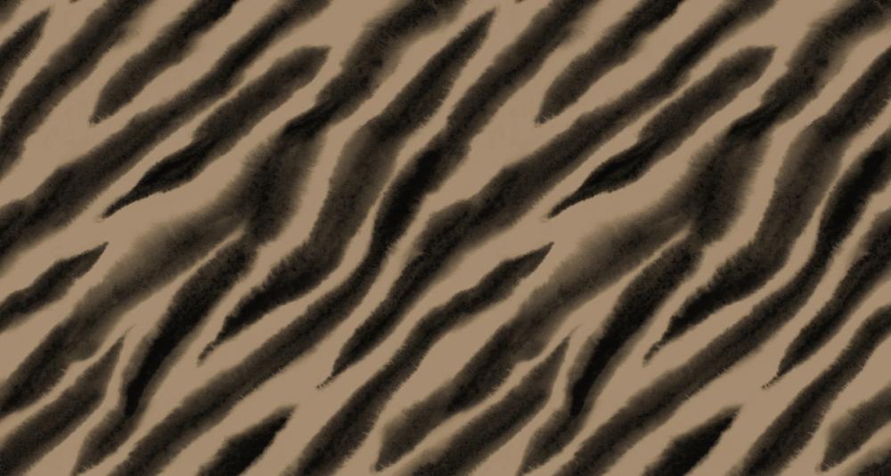 Watercolor Tiger Stripes, Mocha