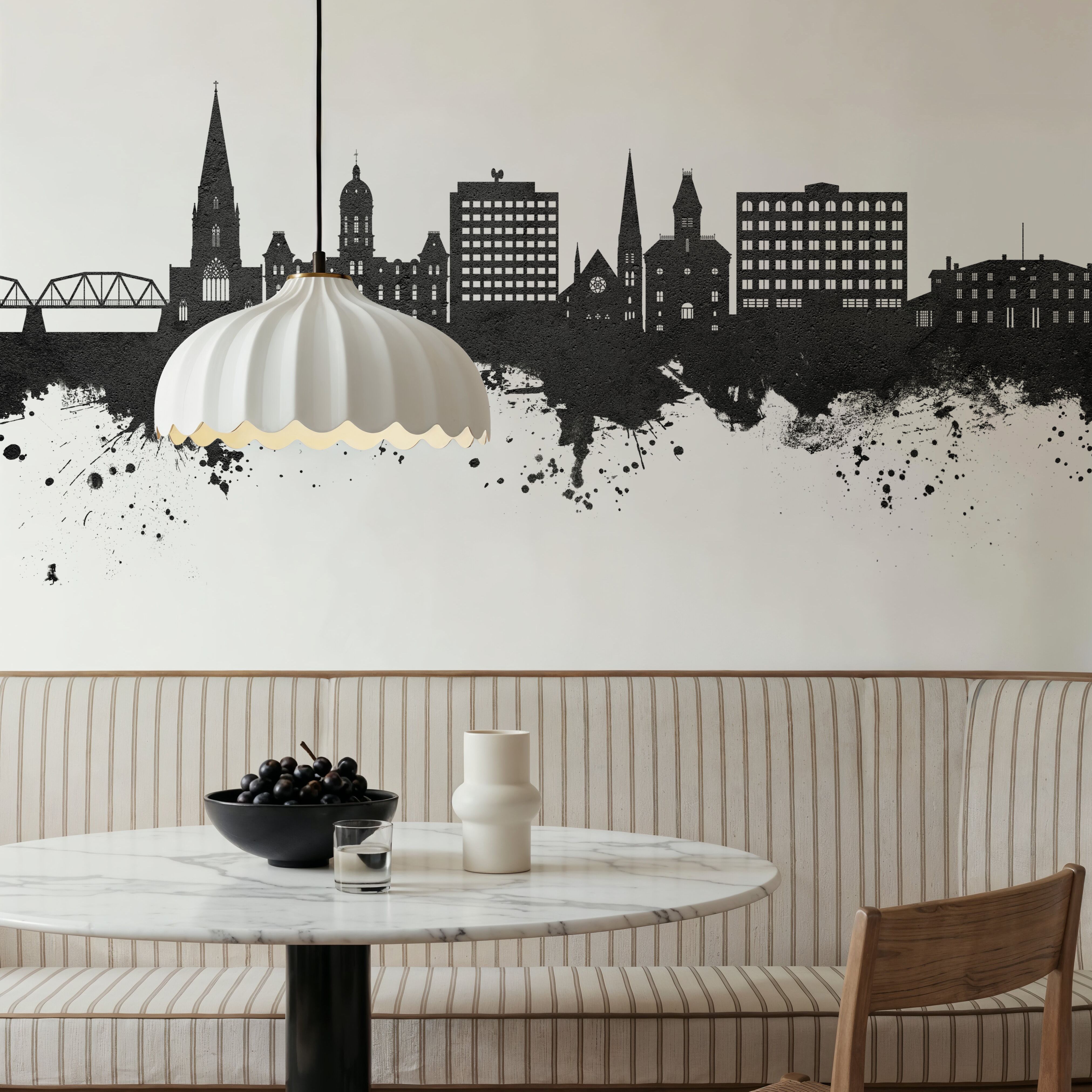 Fredericton Canada Skyline Black & White