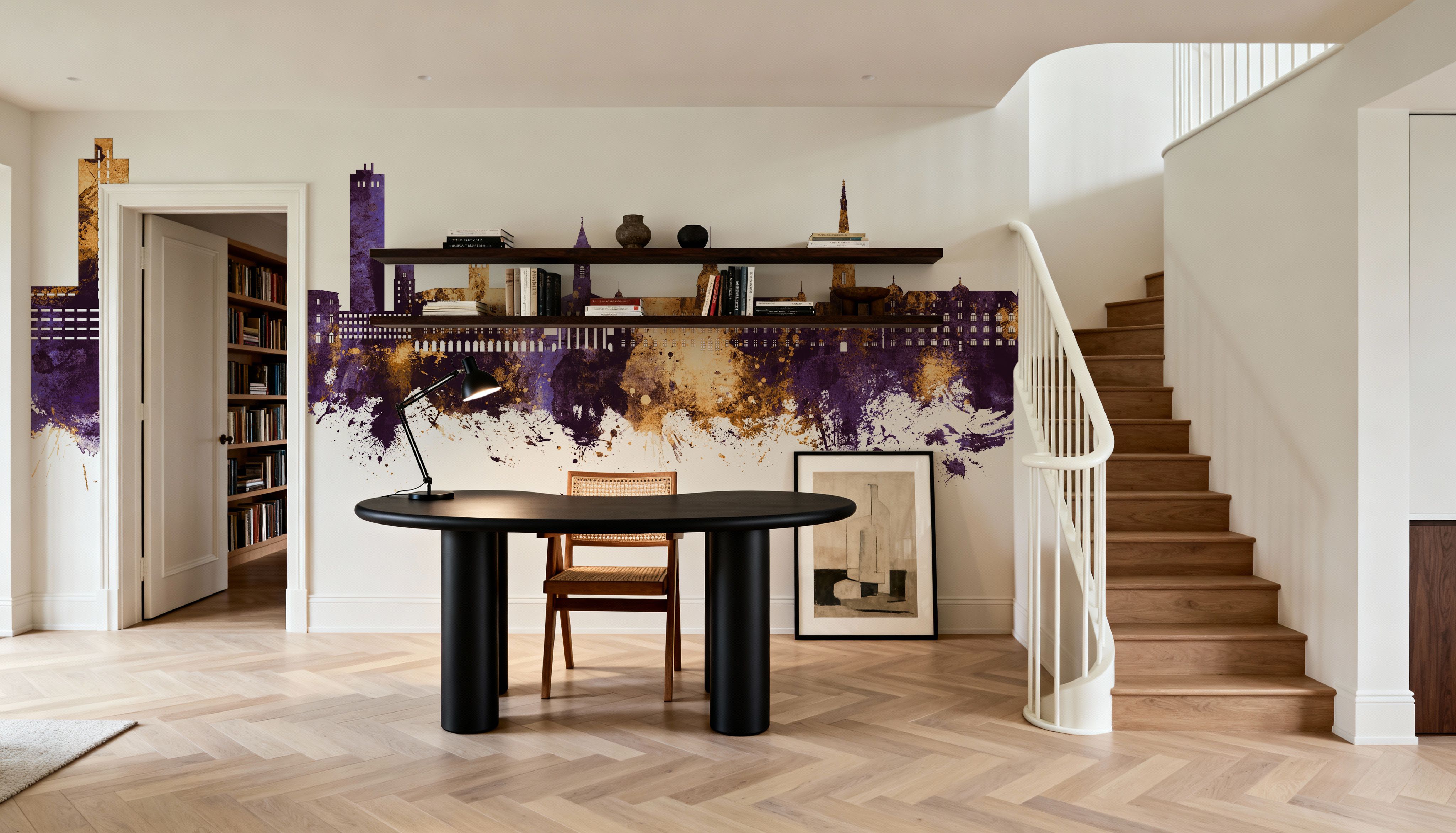 Karlsruhe Germany Skyline Purple & Gold