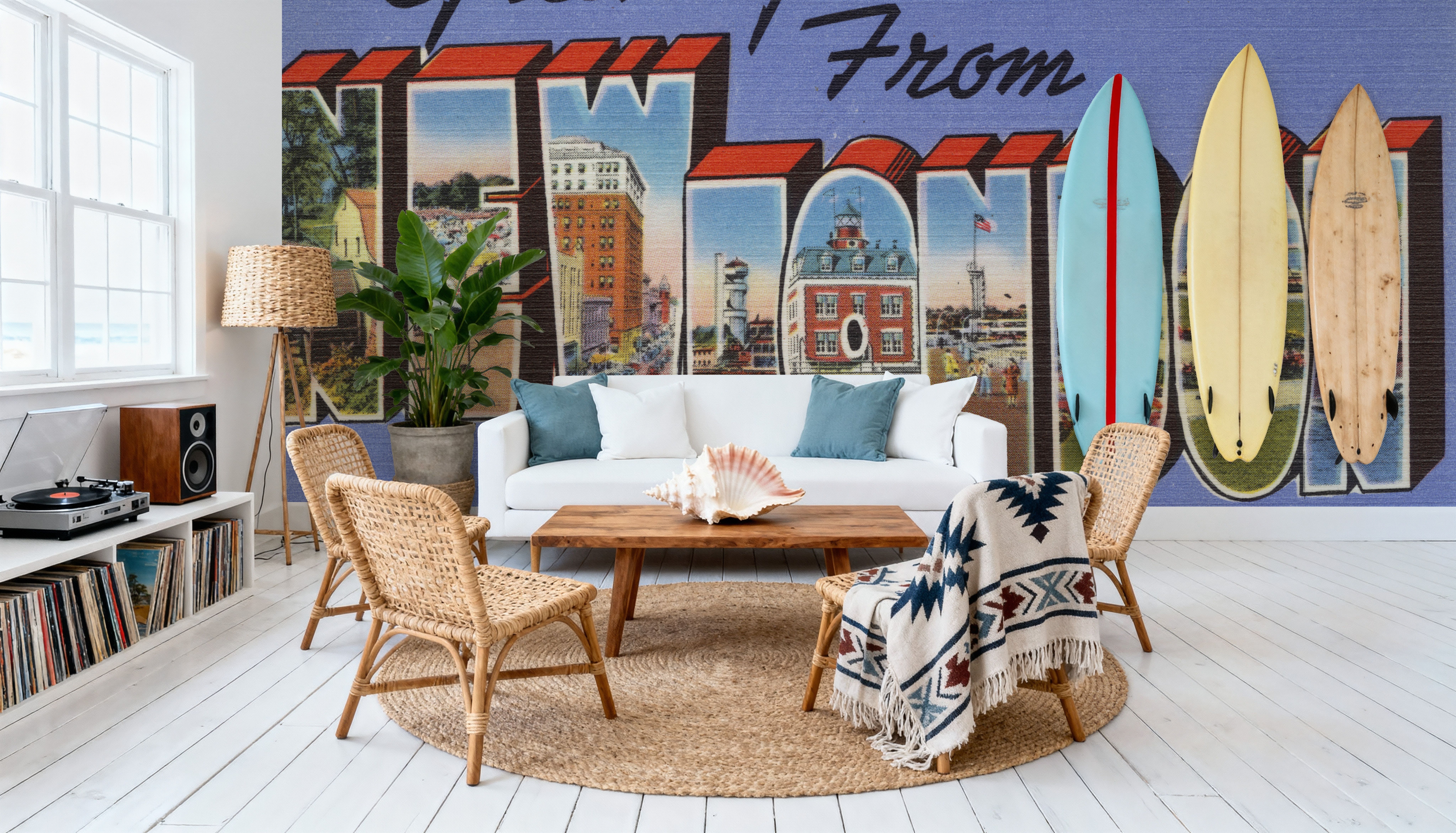 Greetings from New London - Screenprint Postcard