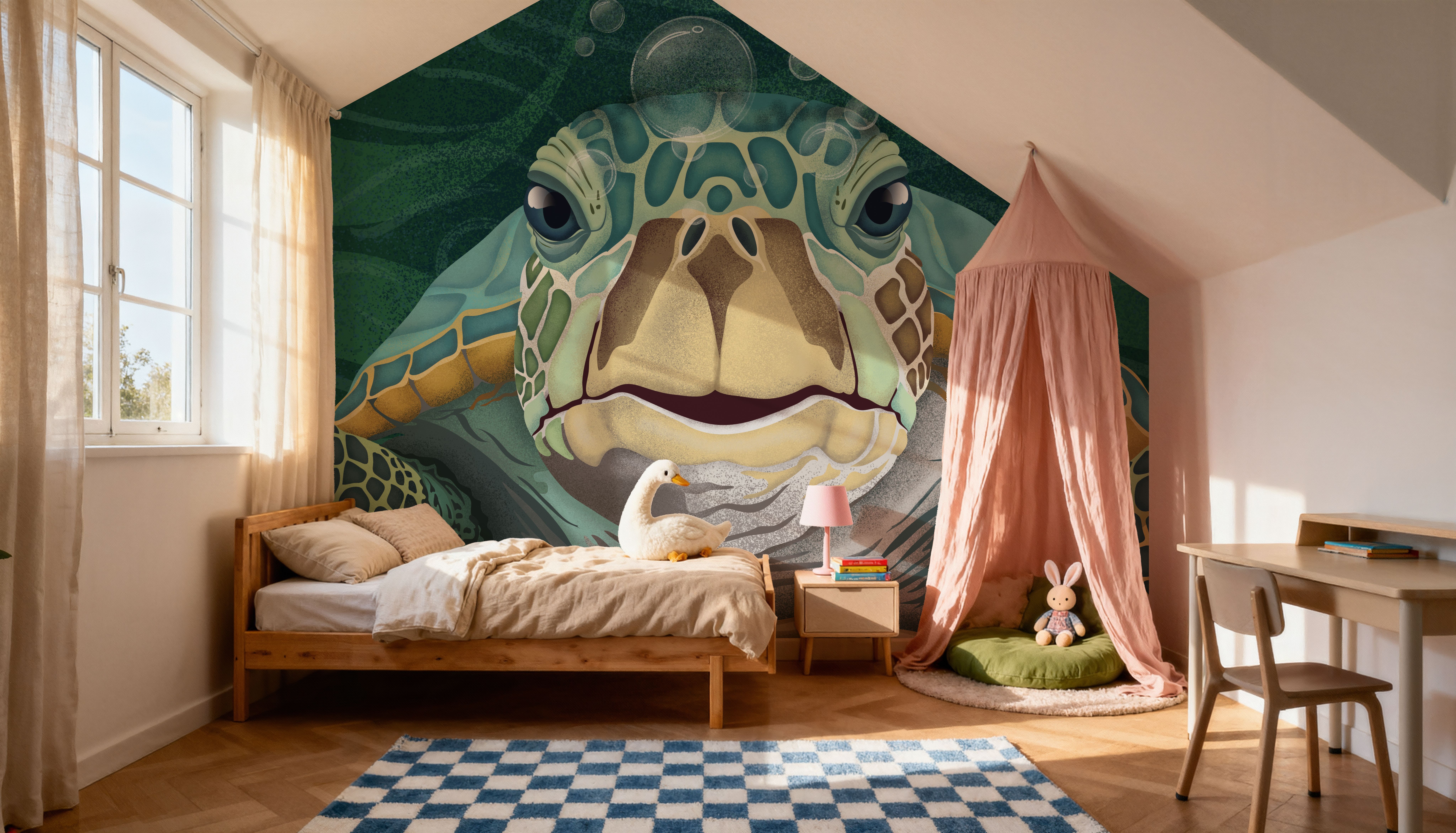 Hello Turtle, Emerald, Wallpaper