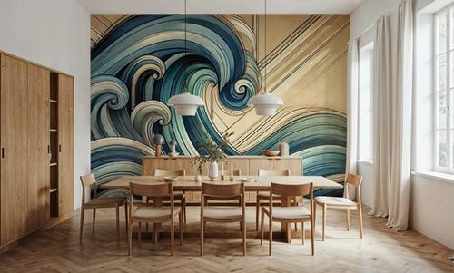 Ocean Waves in Art Deco