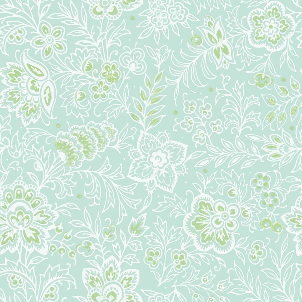 Kala Flowers White on Mint