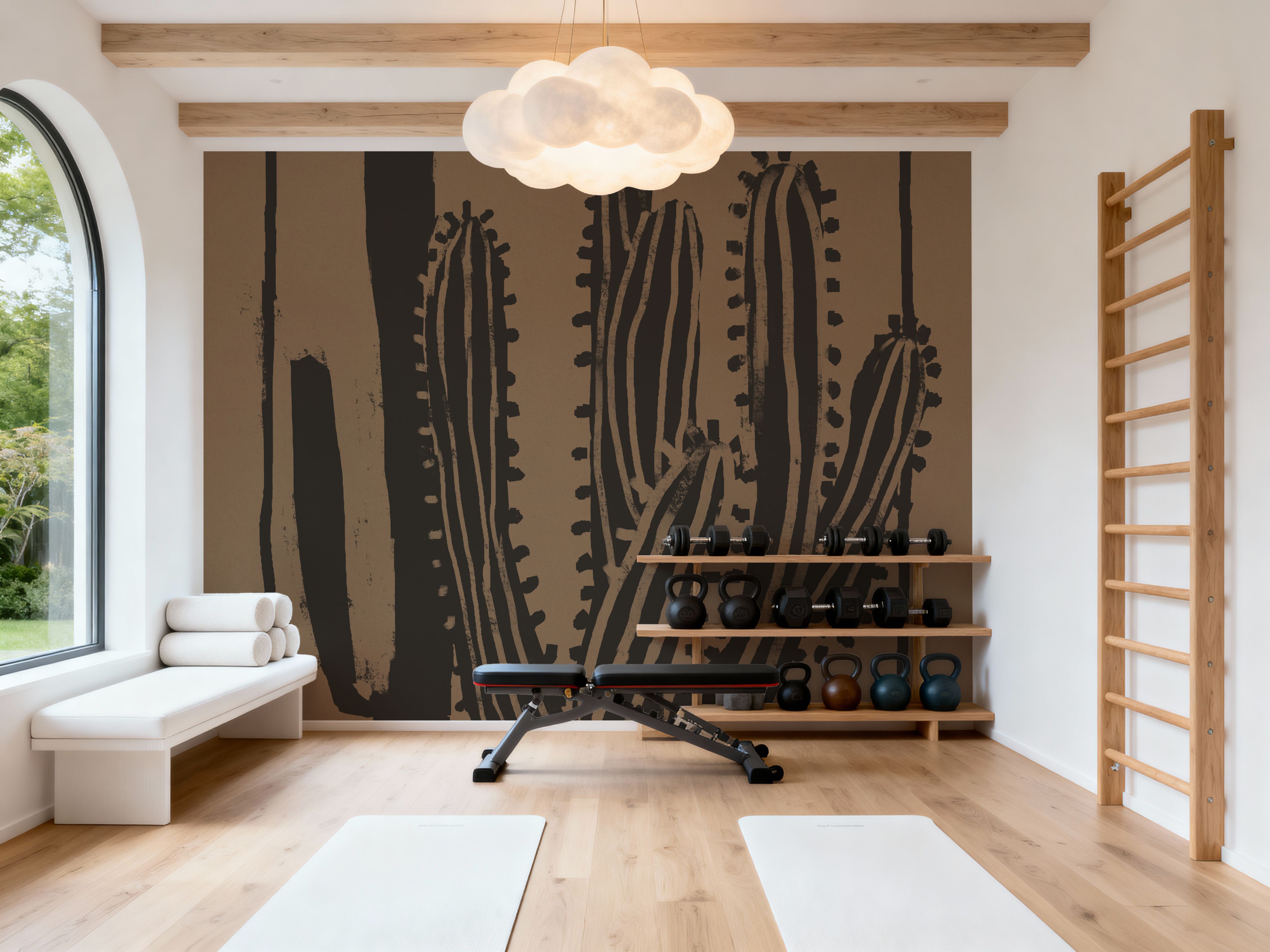 Woodcut Cactus II Natural