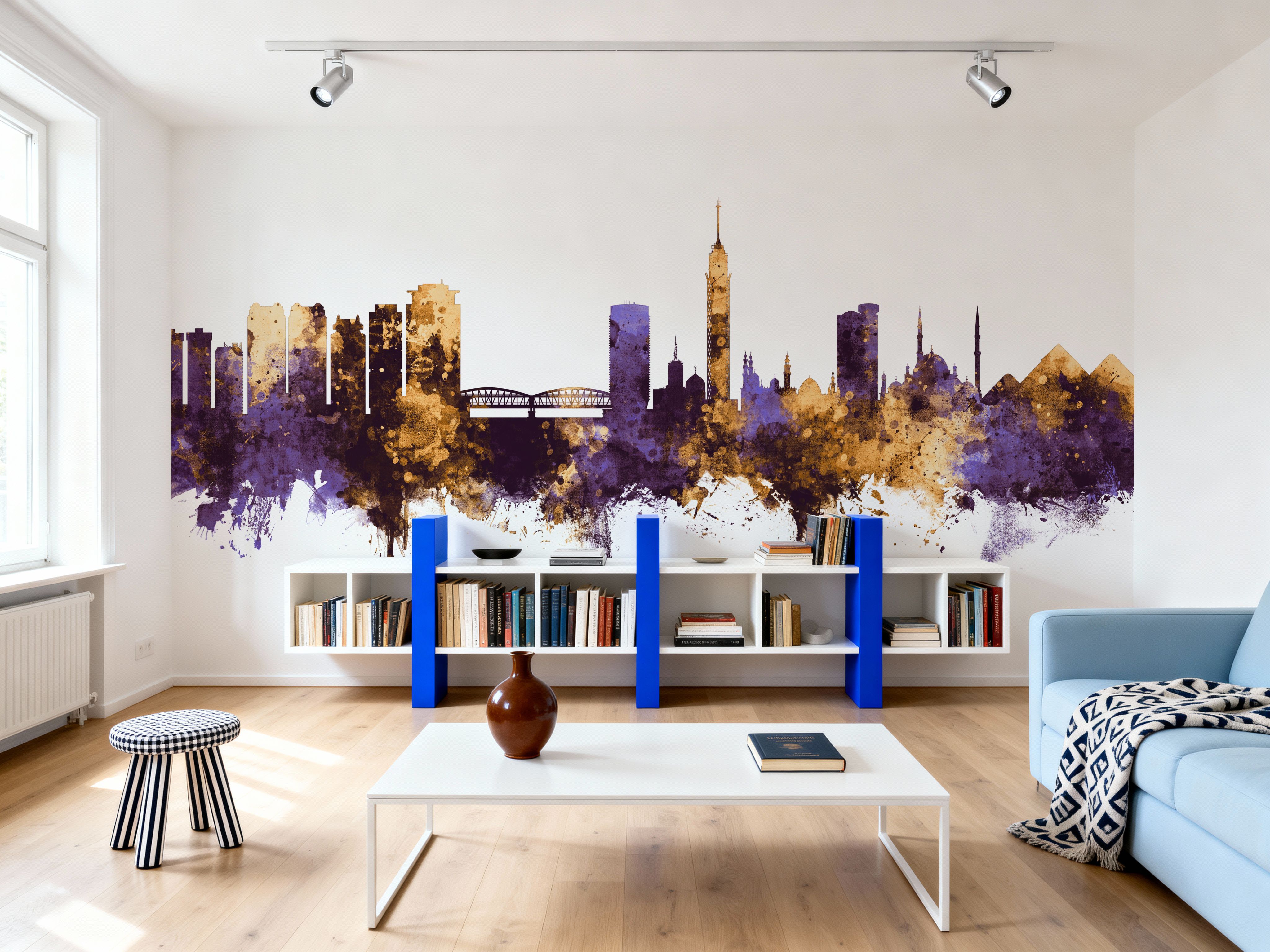 Cairo Egypt Skyline Purple & Gold