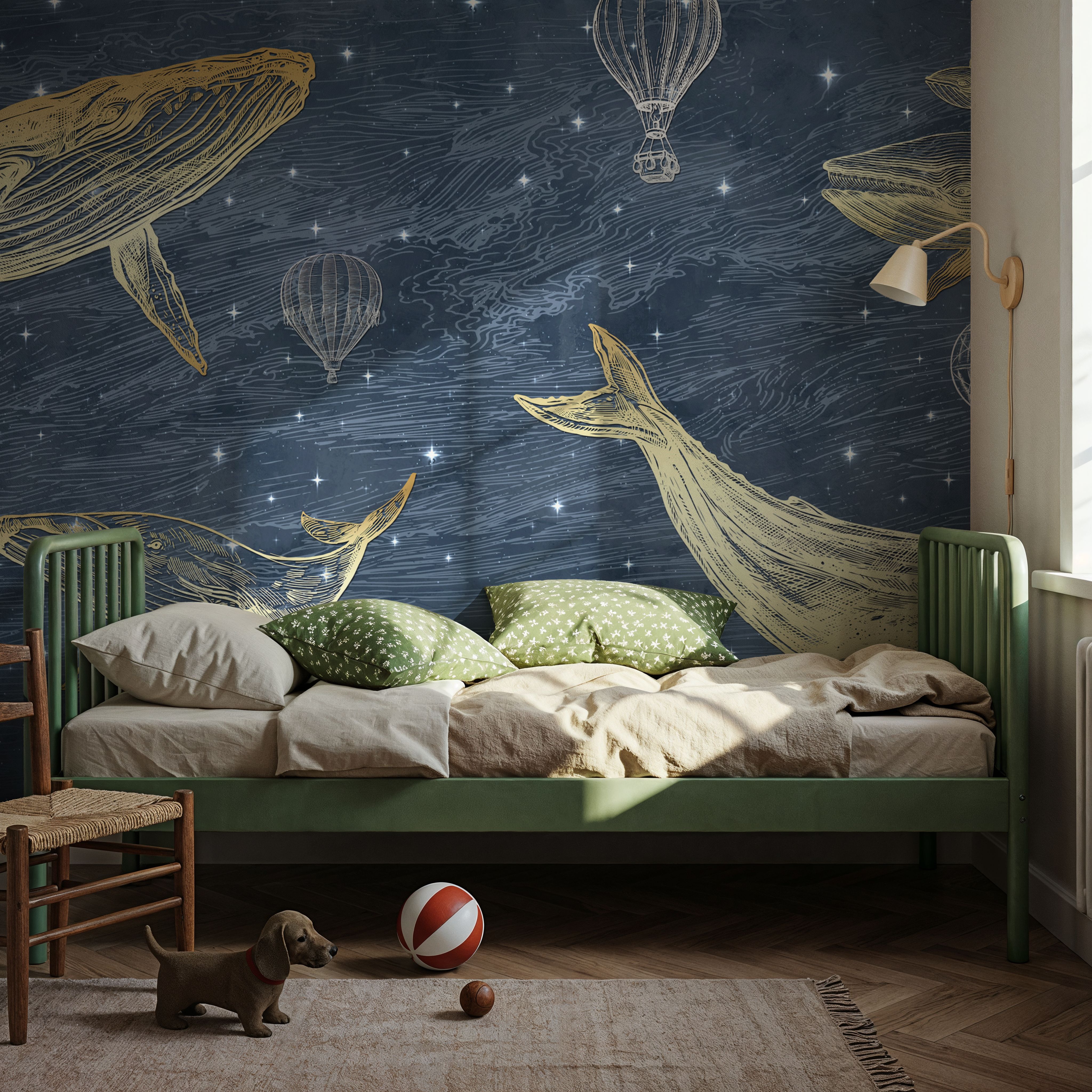 Whales in The Sky with Balloons, Washed
