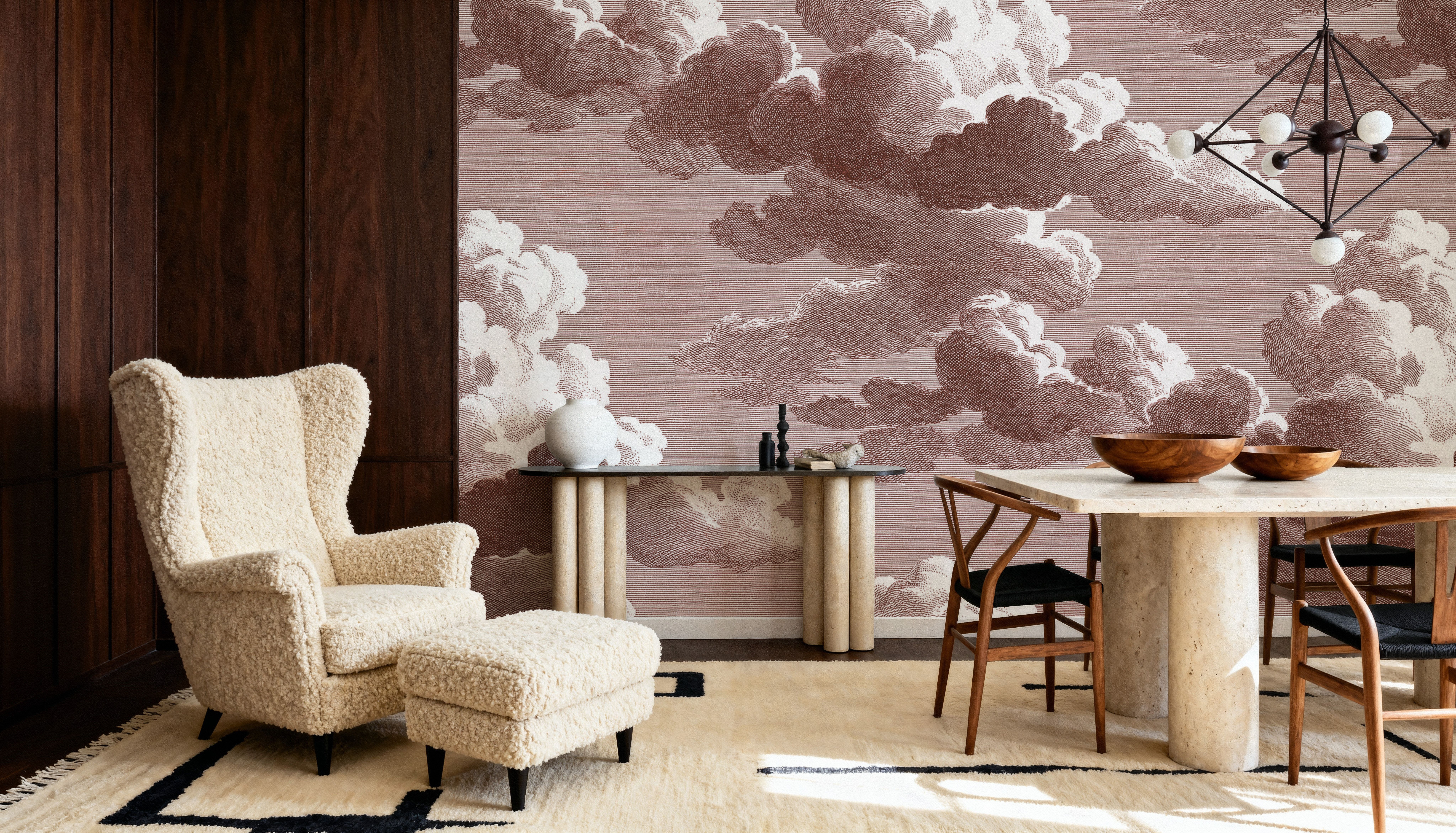 Intaglio Clouds, Chocolate, Tapeten