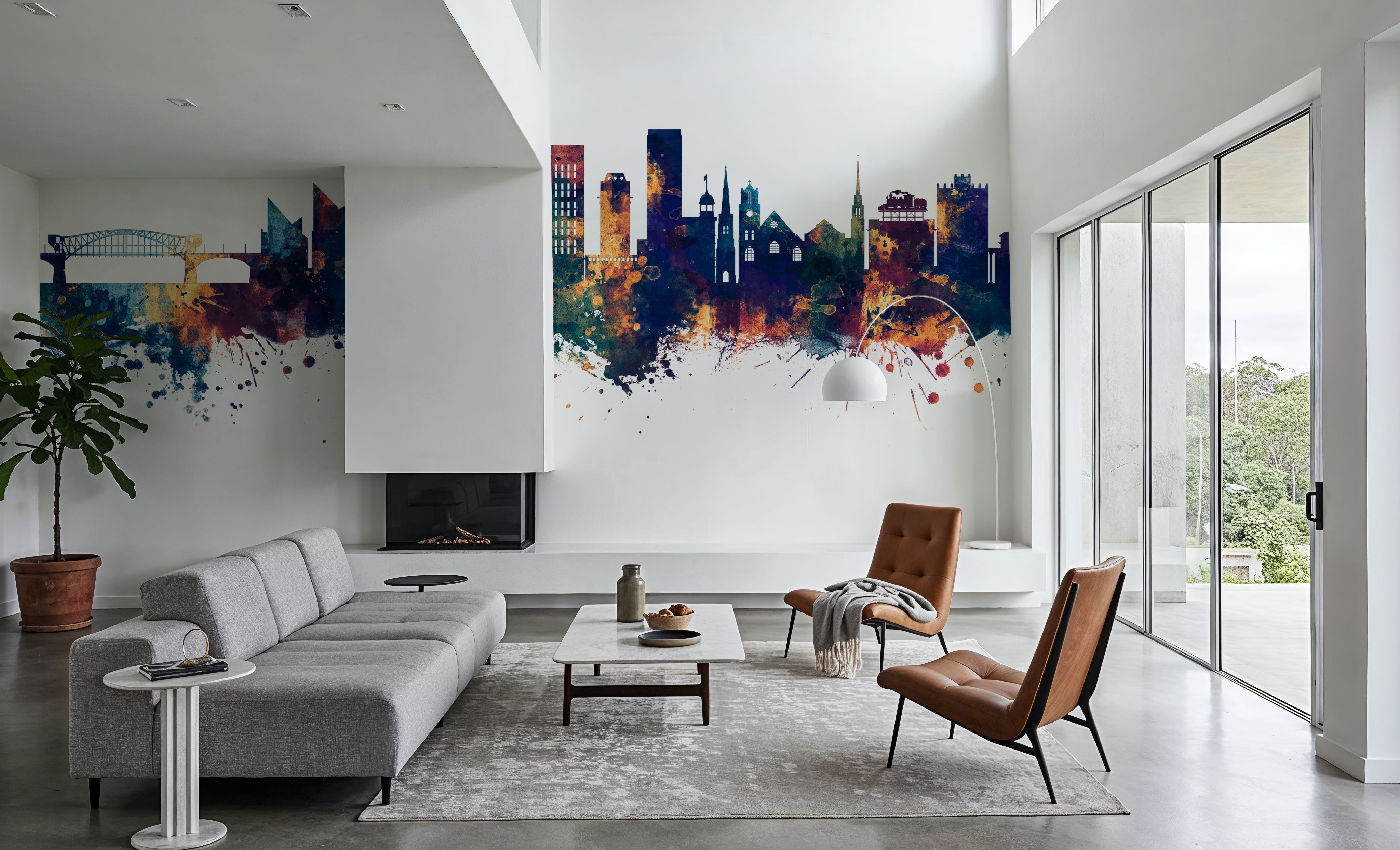 Chattanooga Tennessee Skyline Blue & Bronze