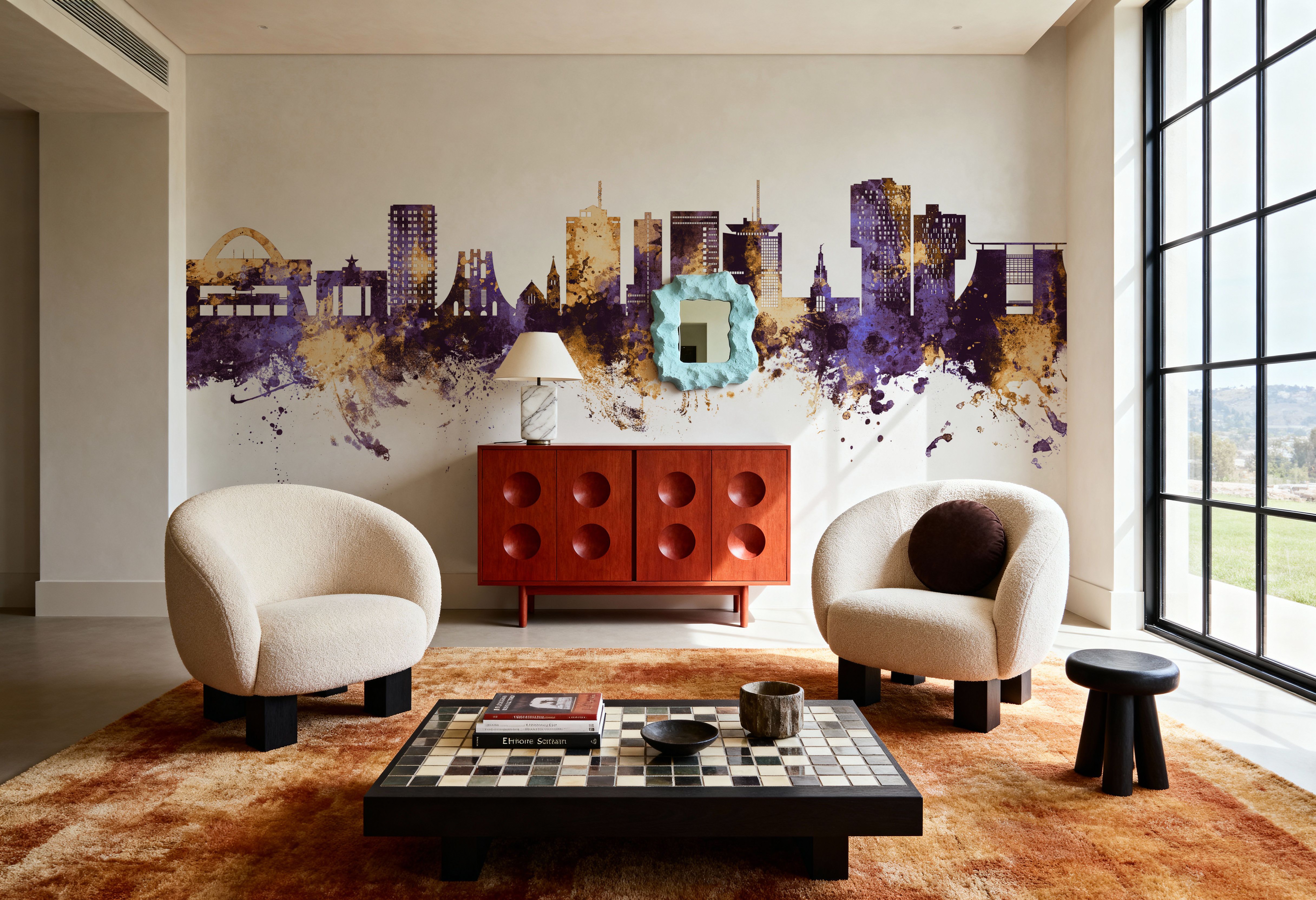 Accra Ghana Skyline Purlpe & Gold