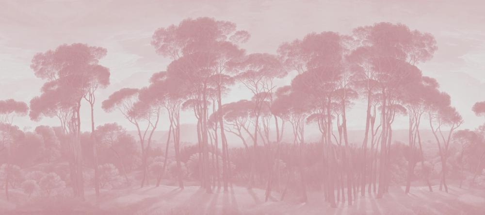 Mediterranean Pine Landscape, Dusty Pink