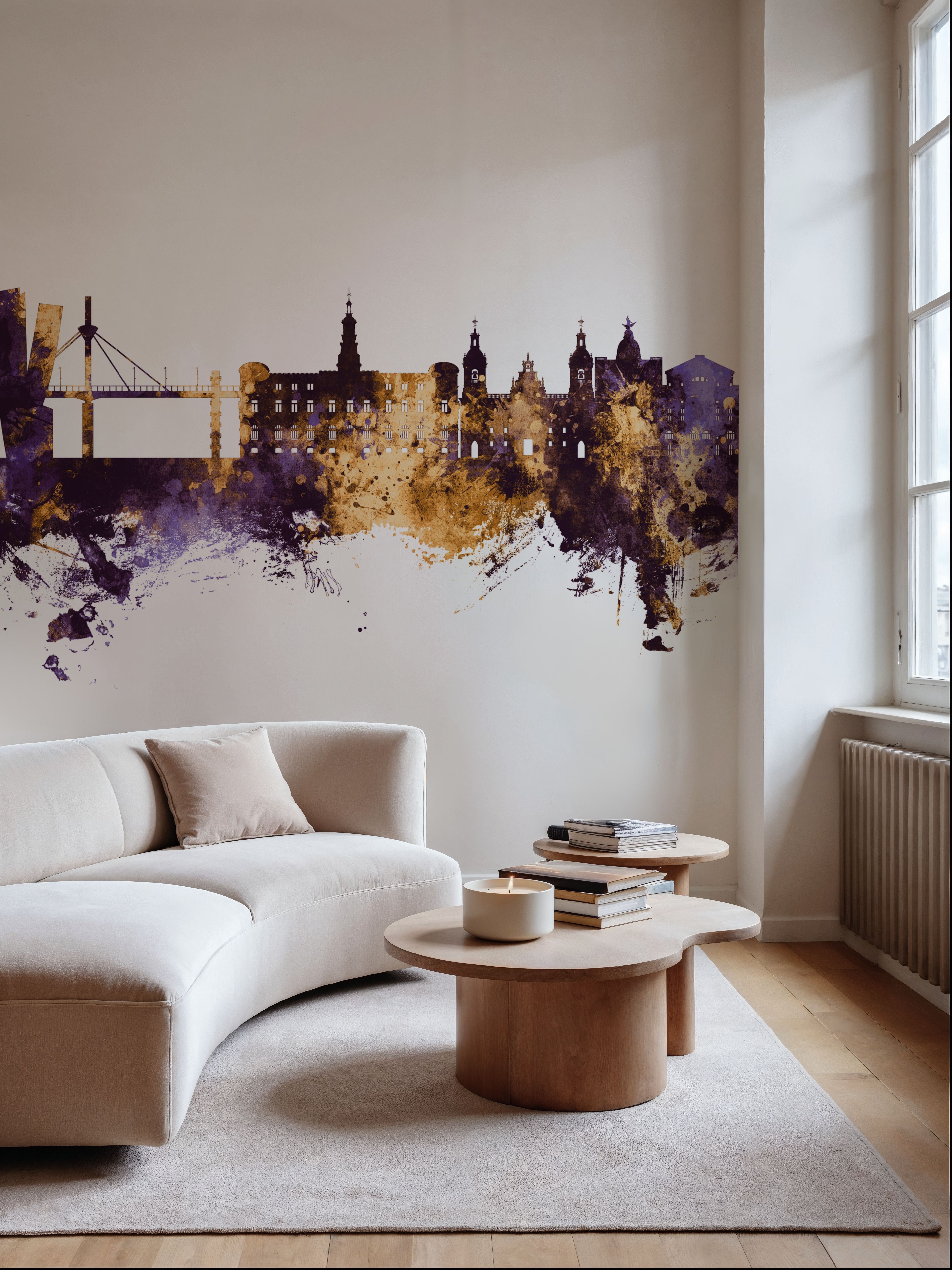Bilbao Skyline Purple & Gold