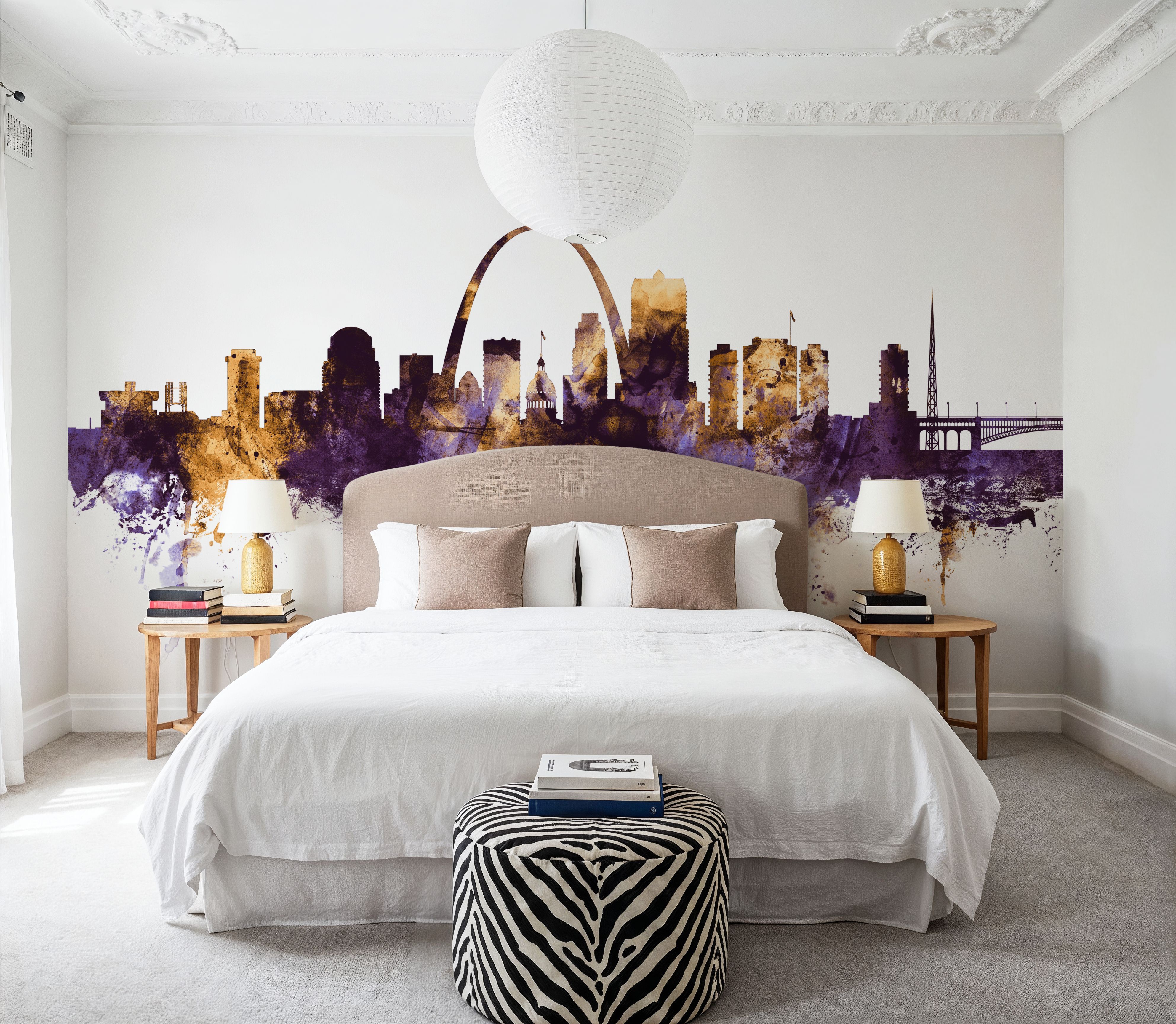 St Louis Missouri Skyline Purple & Gold