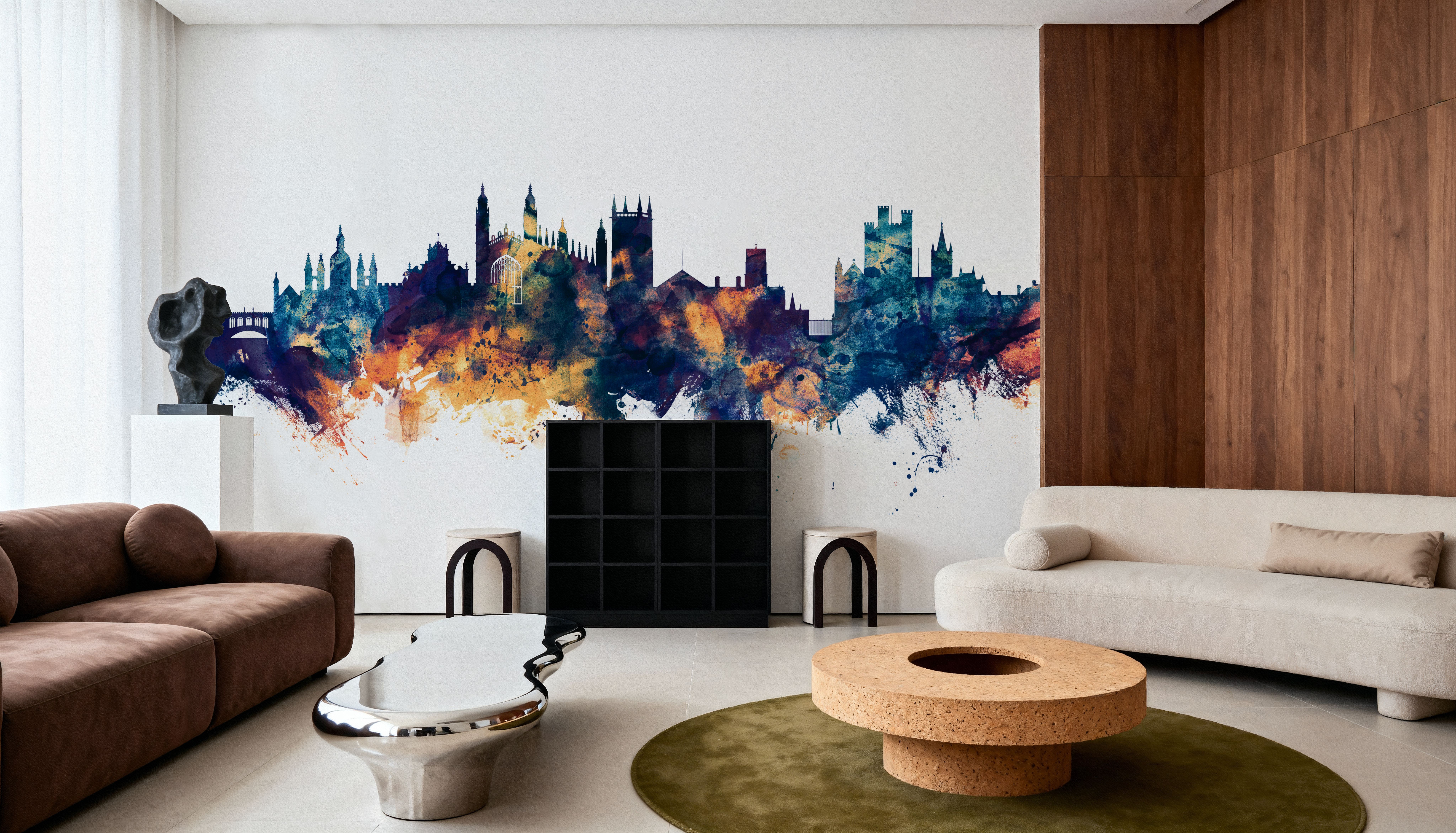 Cambridge England Skyline Blue & Bronze