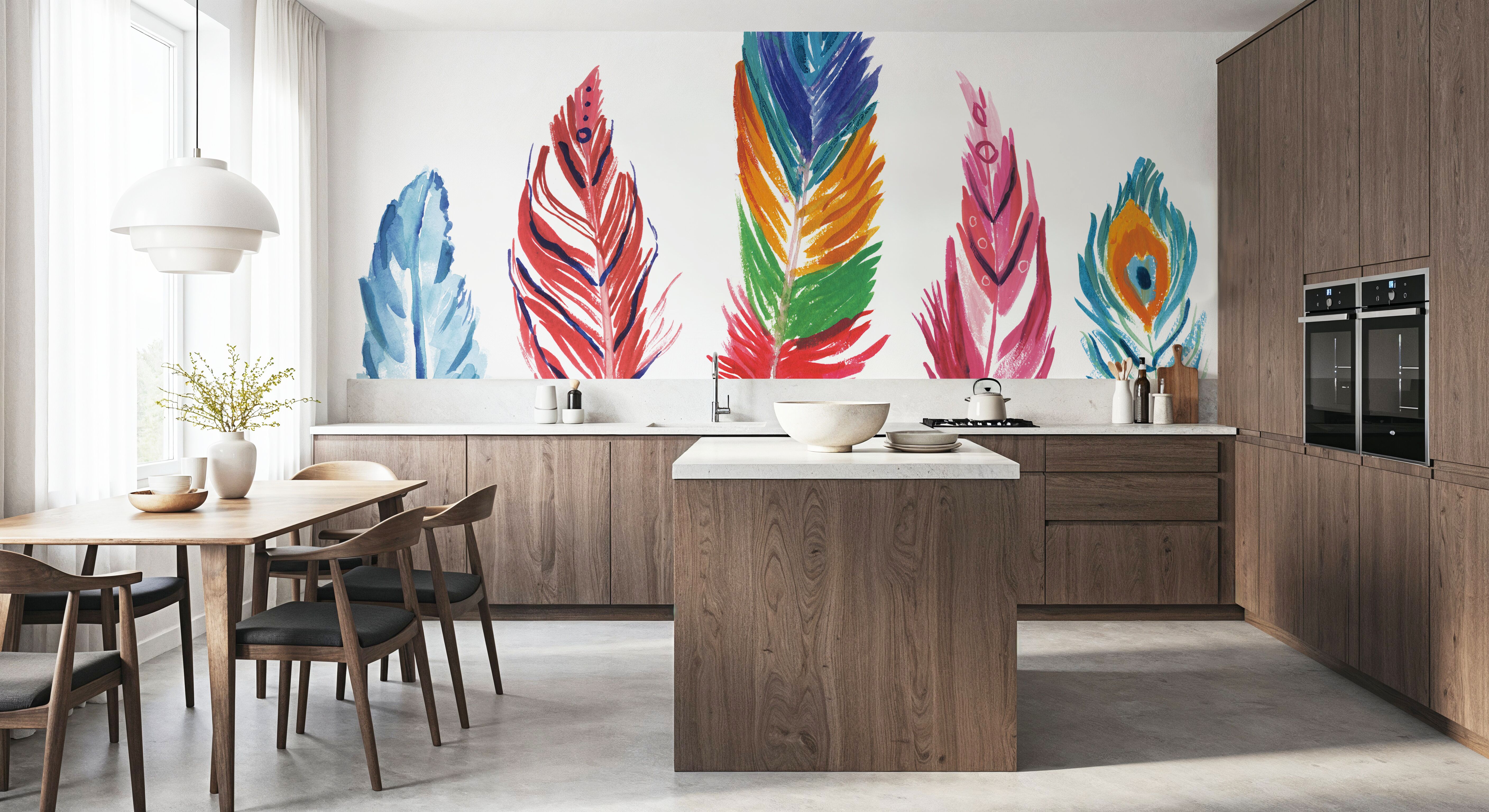 Rainbow Feathers IV, Carte da parati