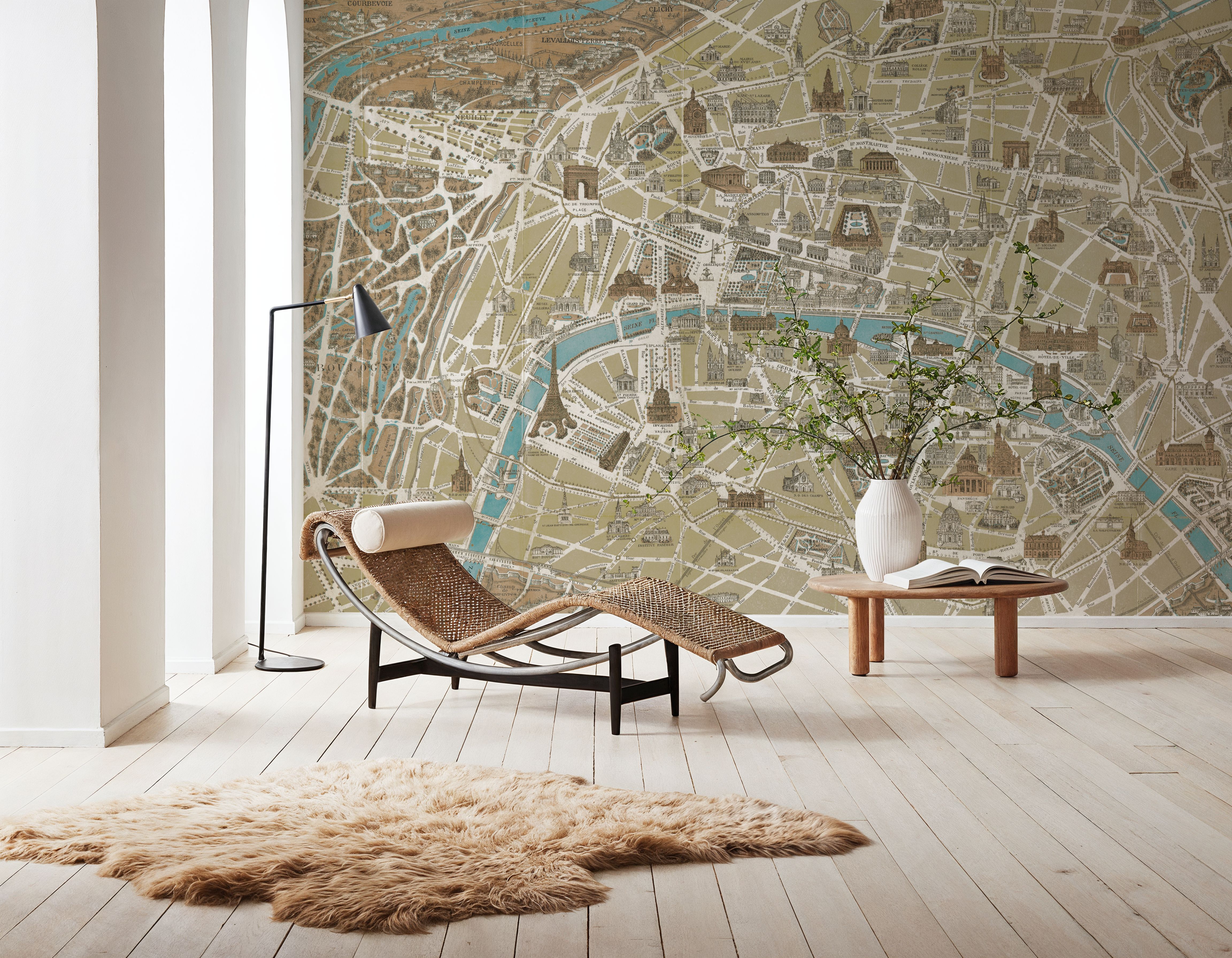 Monuments of Paris Map Blue