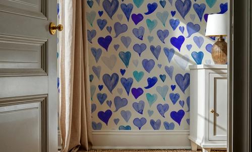 Blue Painted Hearts