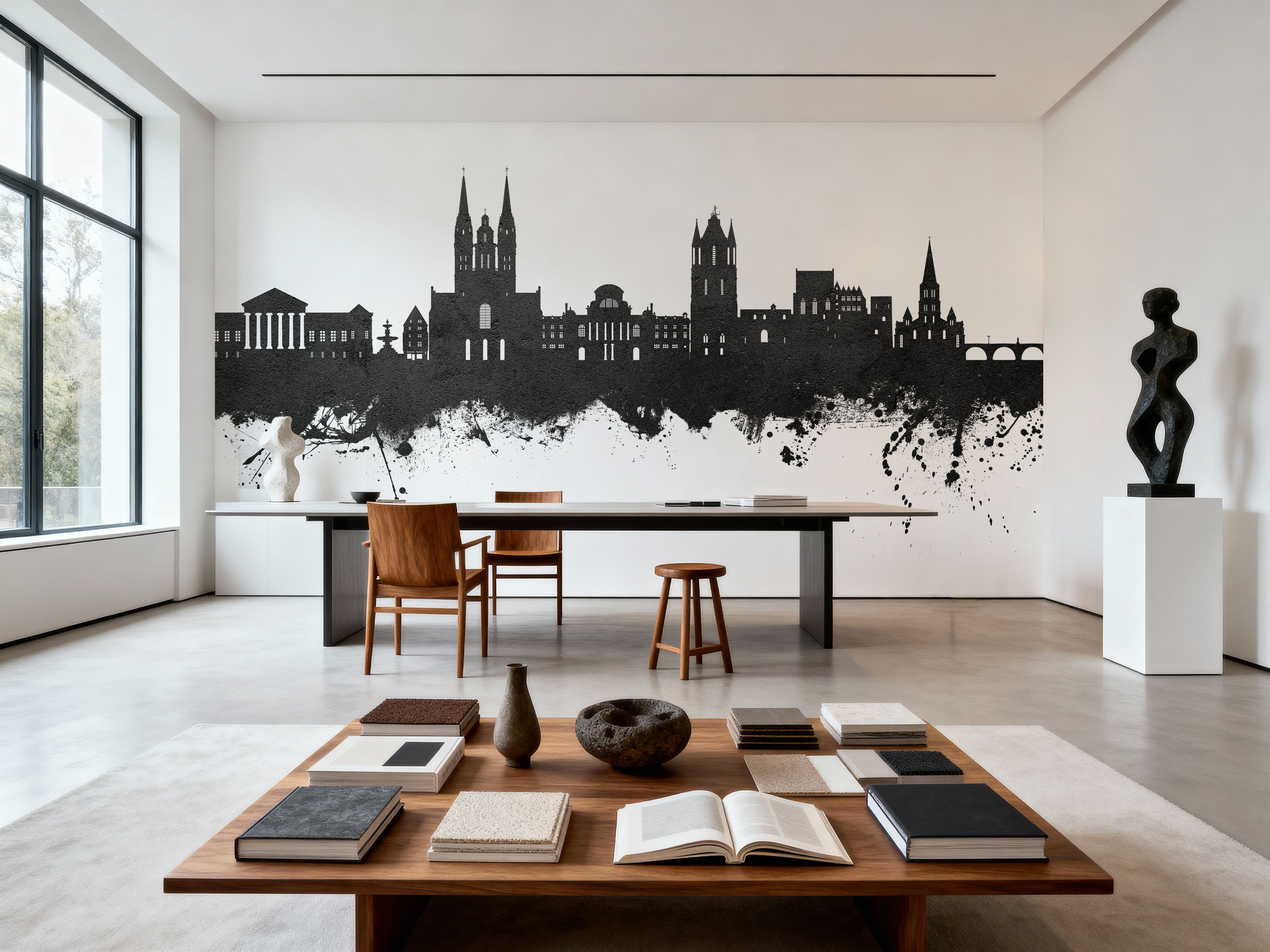 Angers France Skyline Black & White