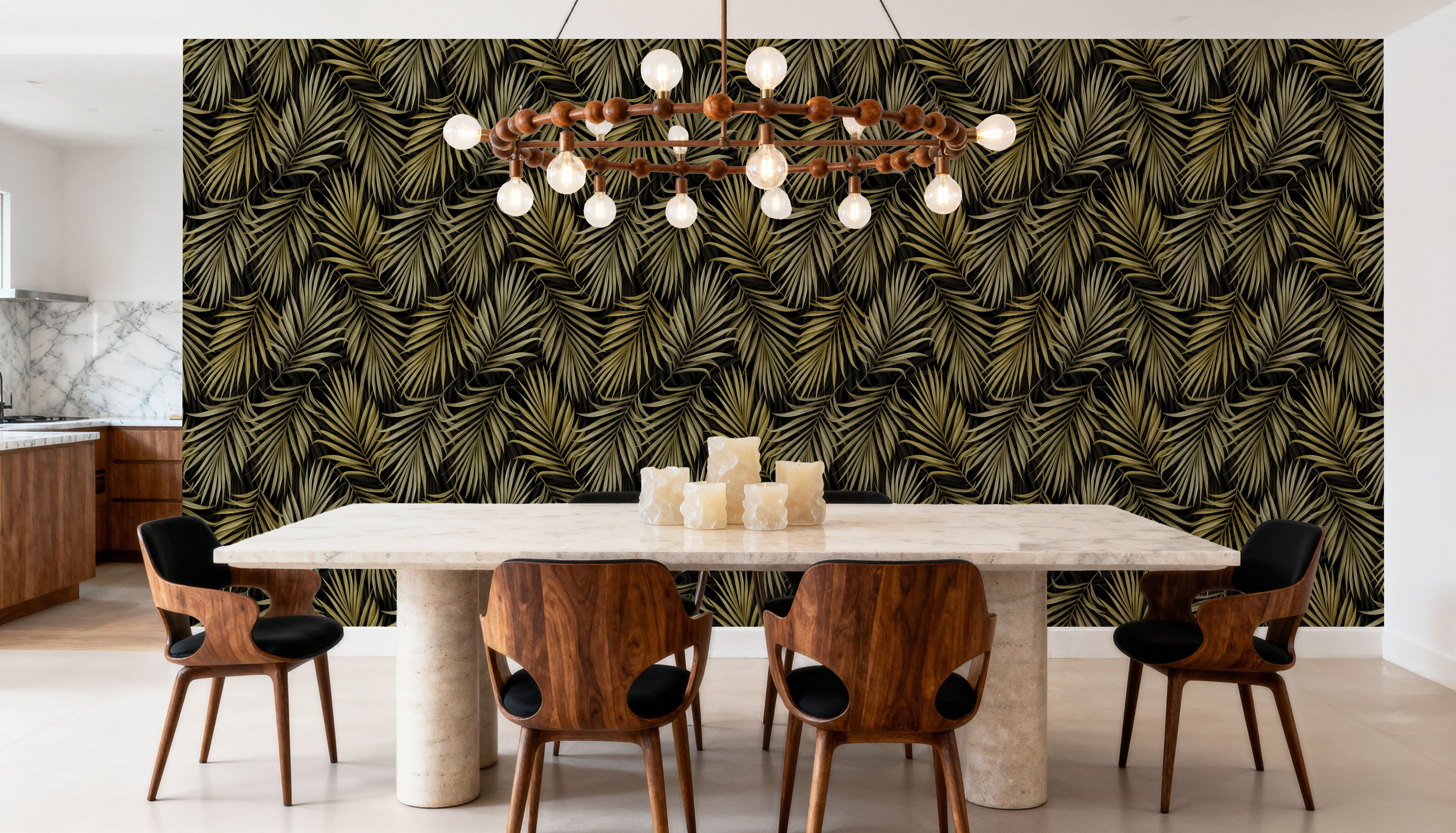 Bright Palms Pattern, Yellow