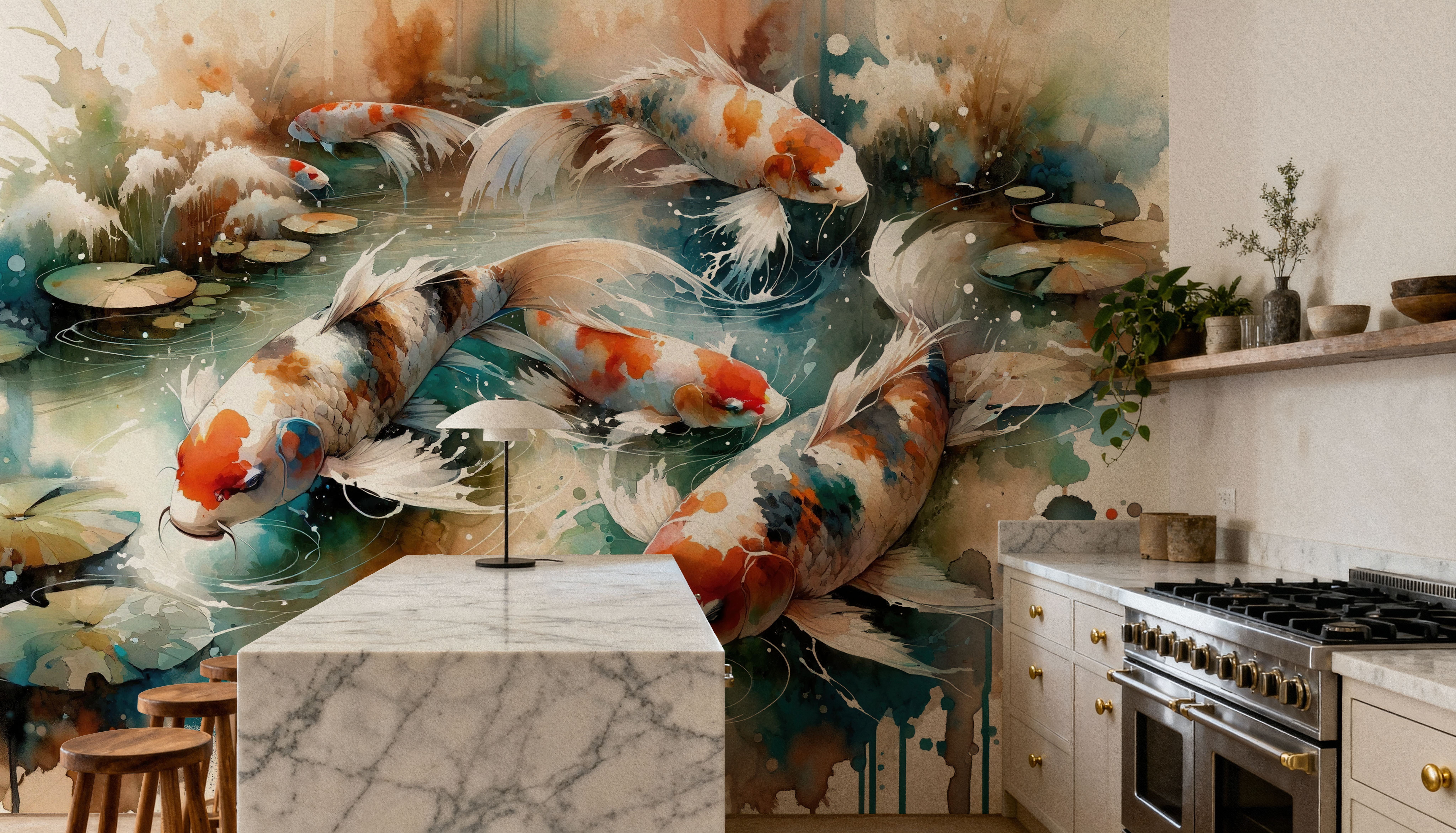 Koi Fishes in Watercolor