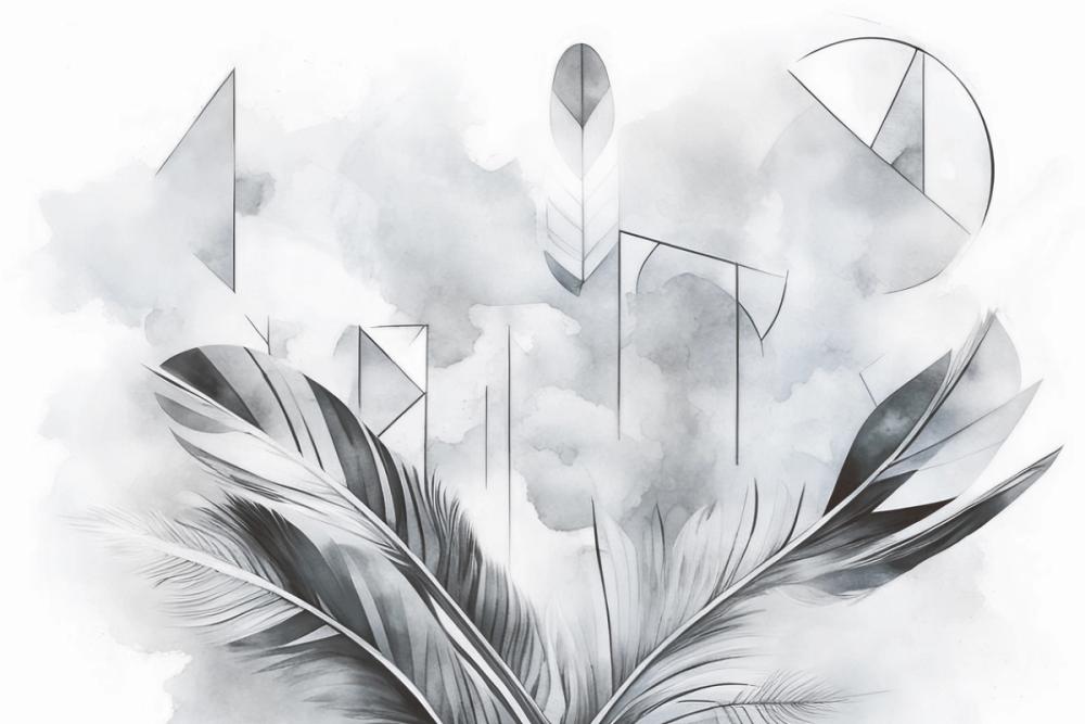 Feather Geometry Gray