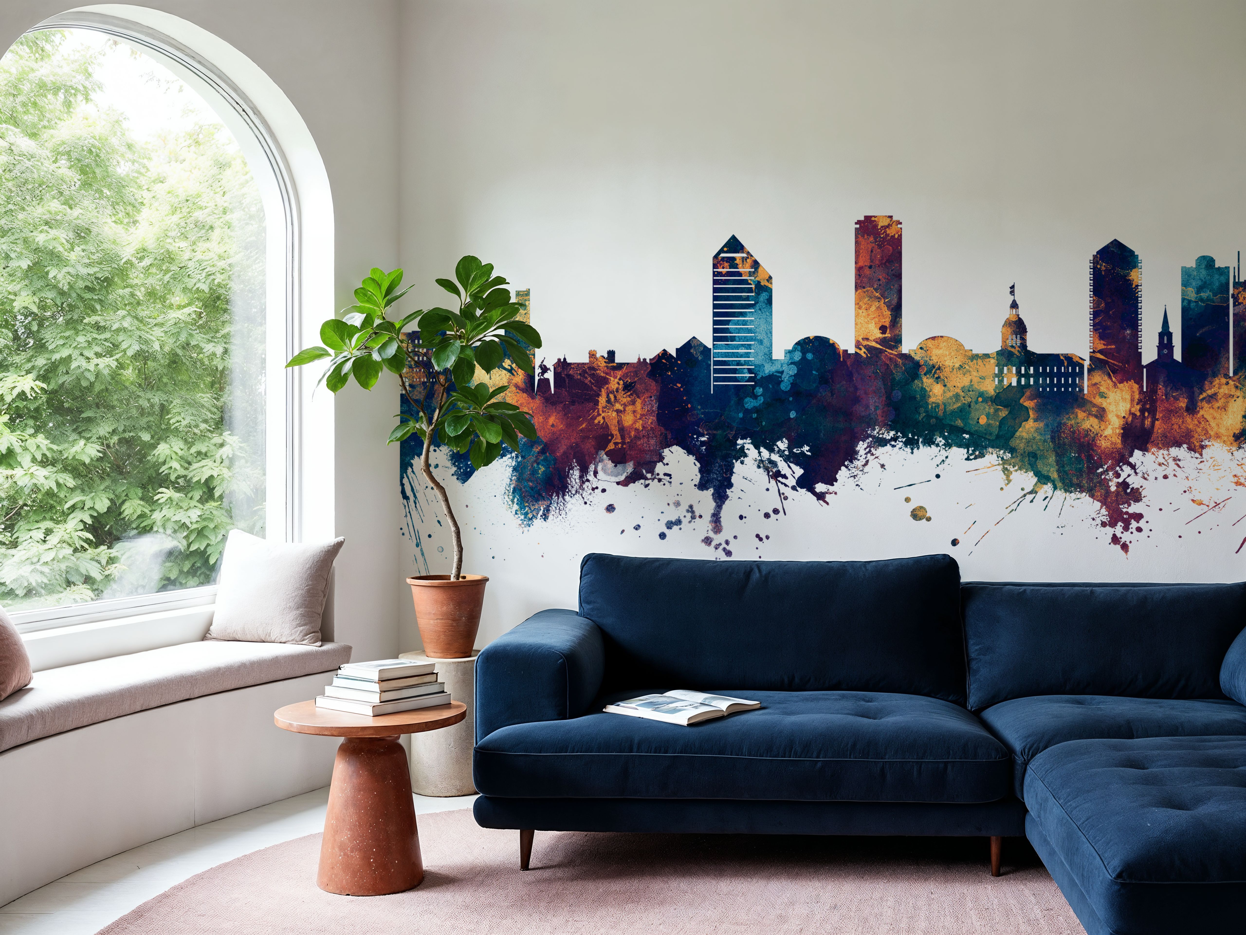 Tallahassee Florida Skyline Blue & Bronze