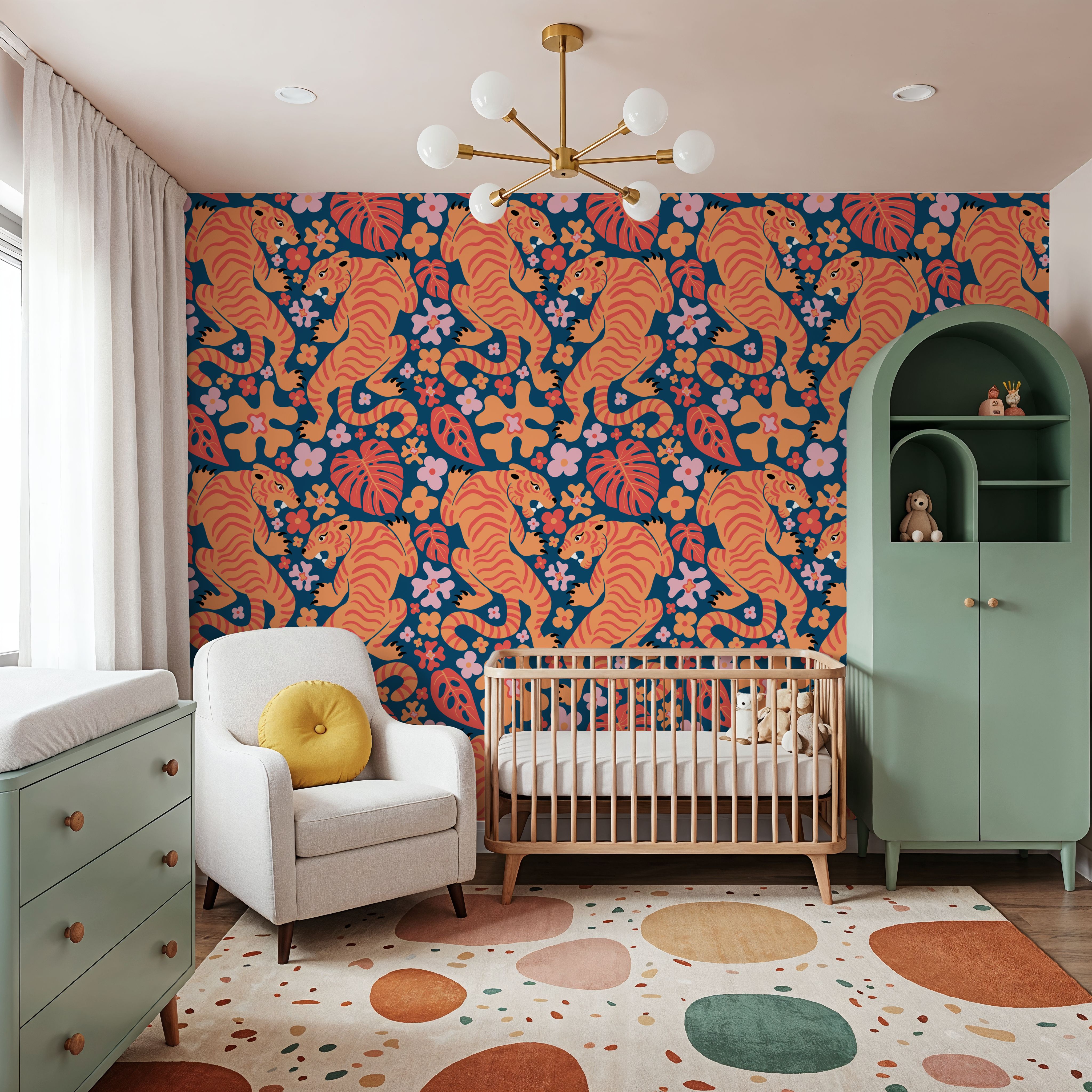 Otomi Cool Tigers, Orange & Navy