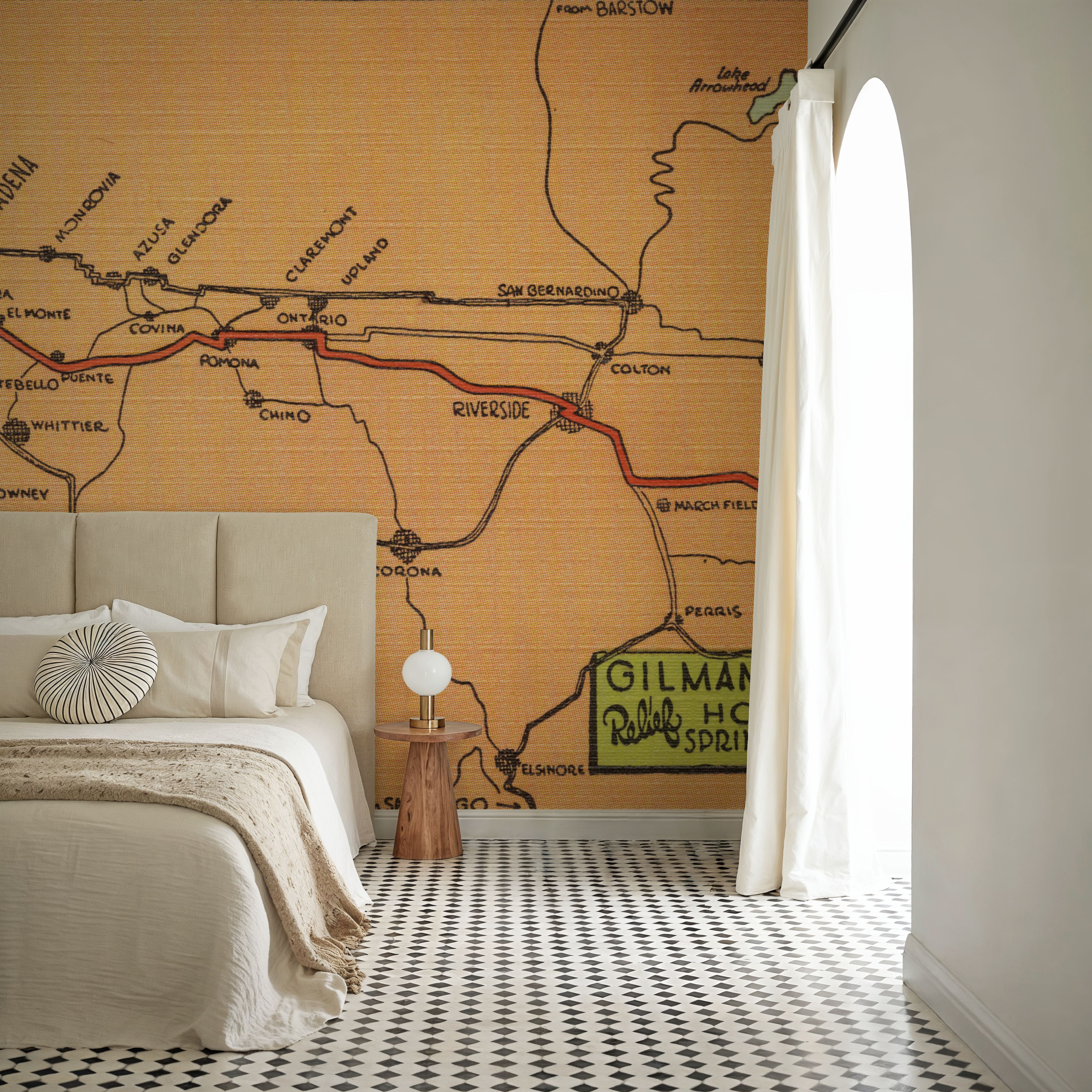 Greetings from California Map - Screenprint Postcard