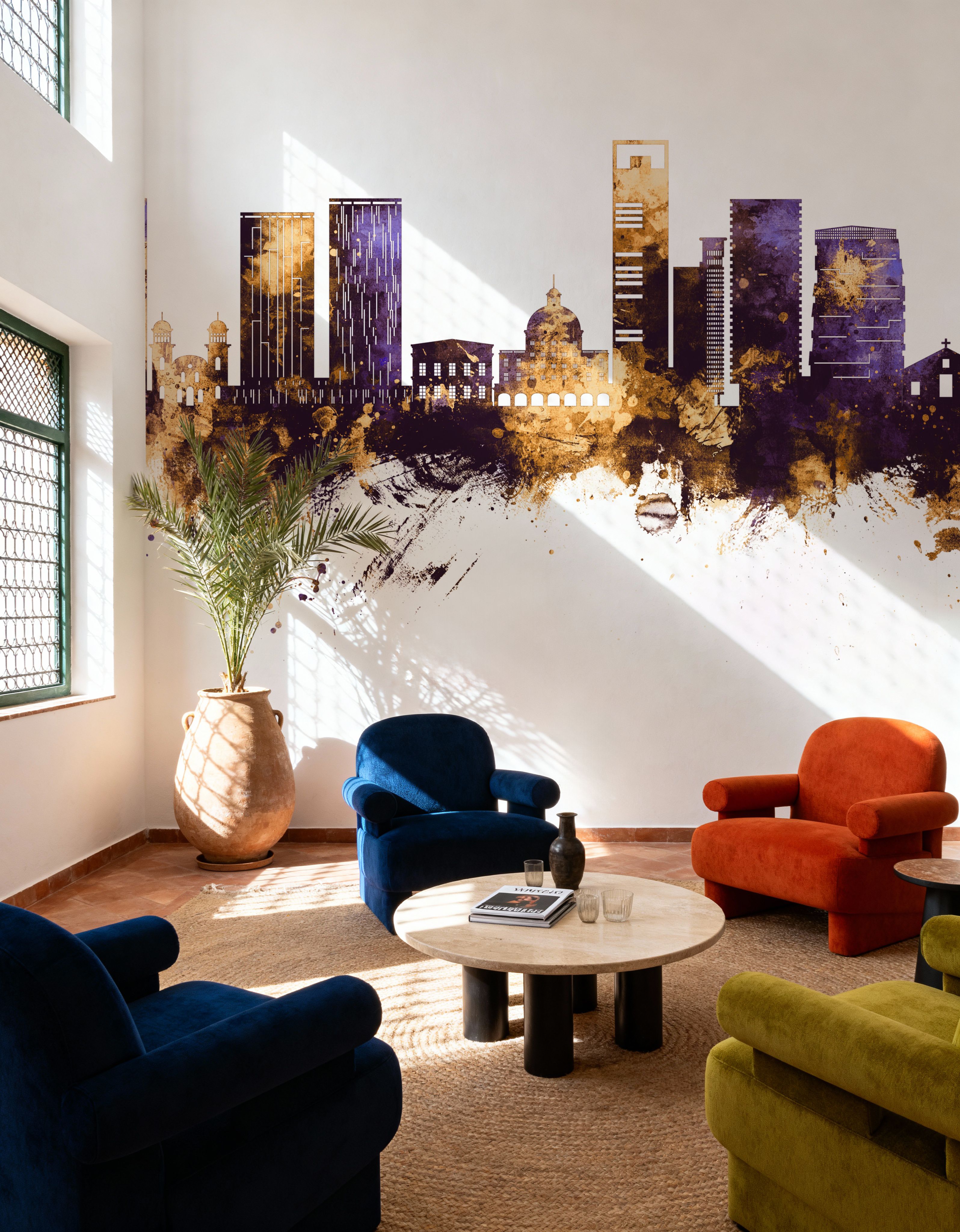 Luanda Skyline Purple & Gold