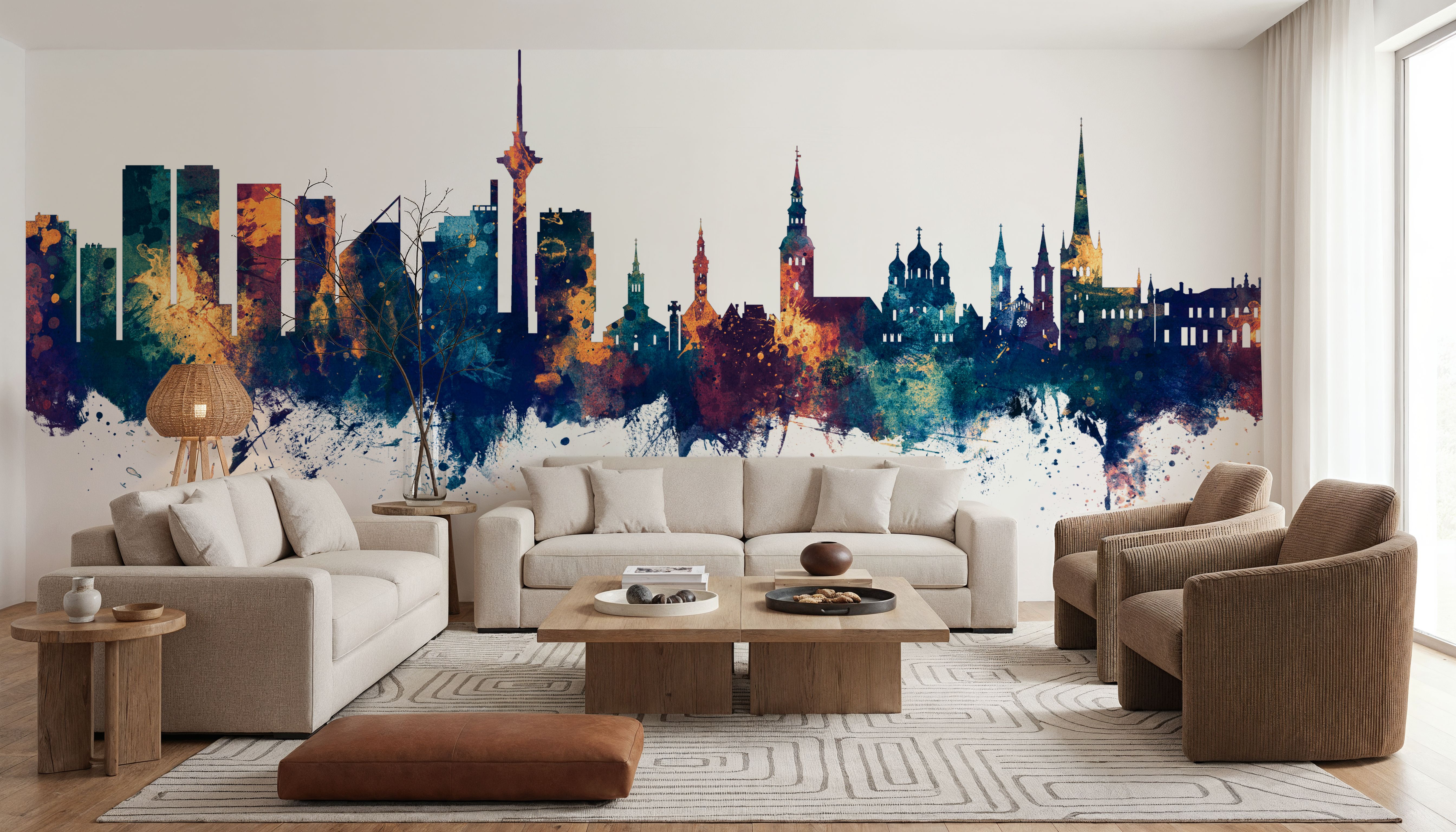 Tallinn Estonia Skyline Blue & Bronze