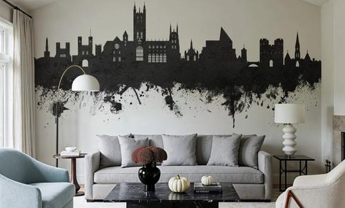 Canterbury England Skyline Black & White