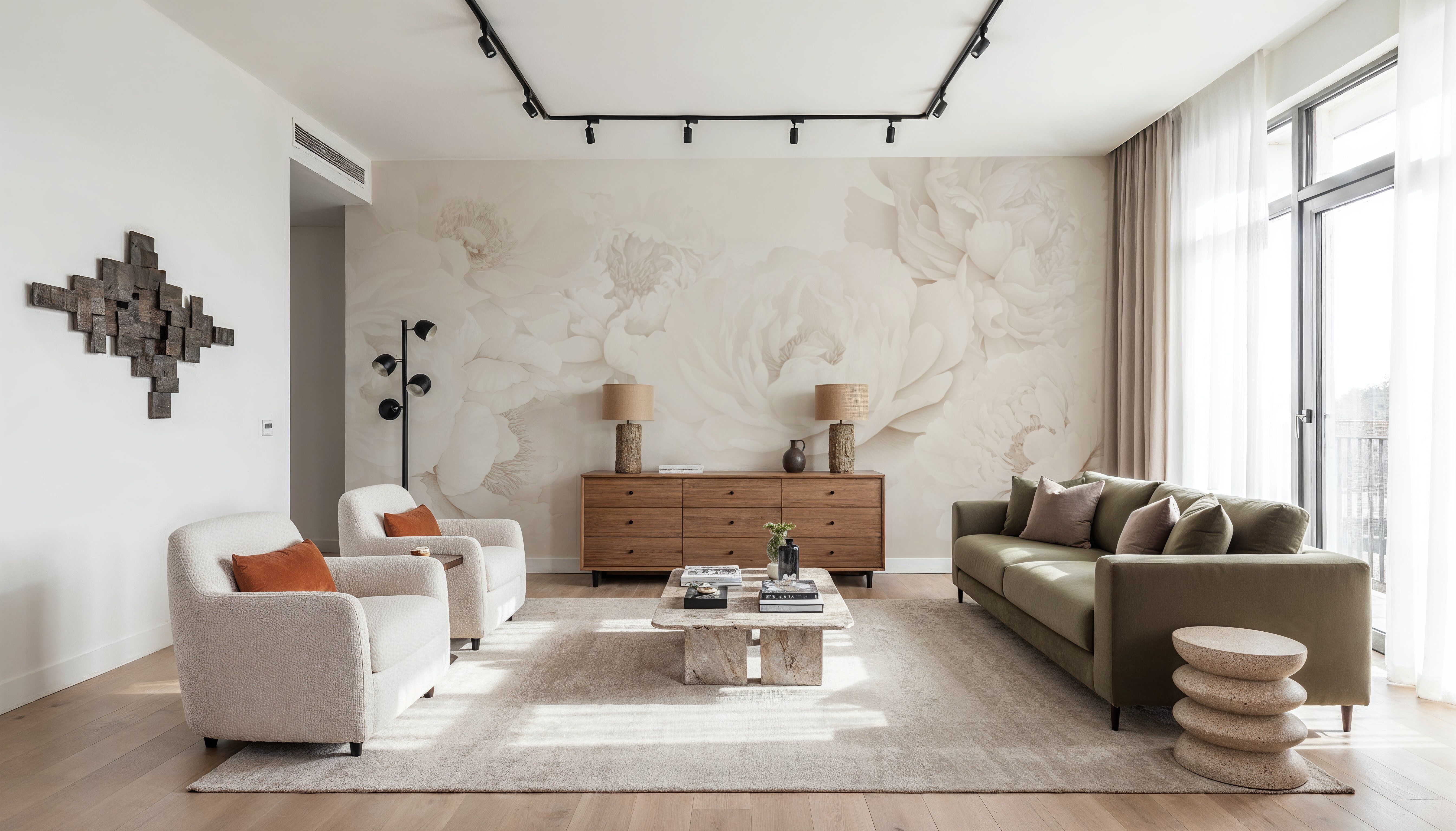 Transcendent Peony, Sepia