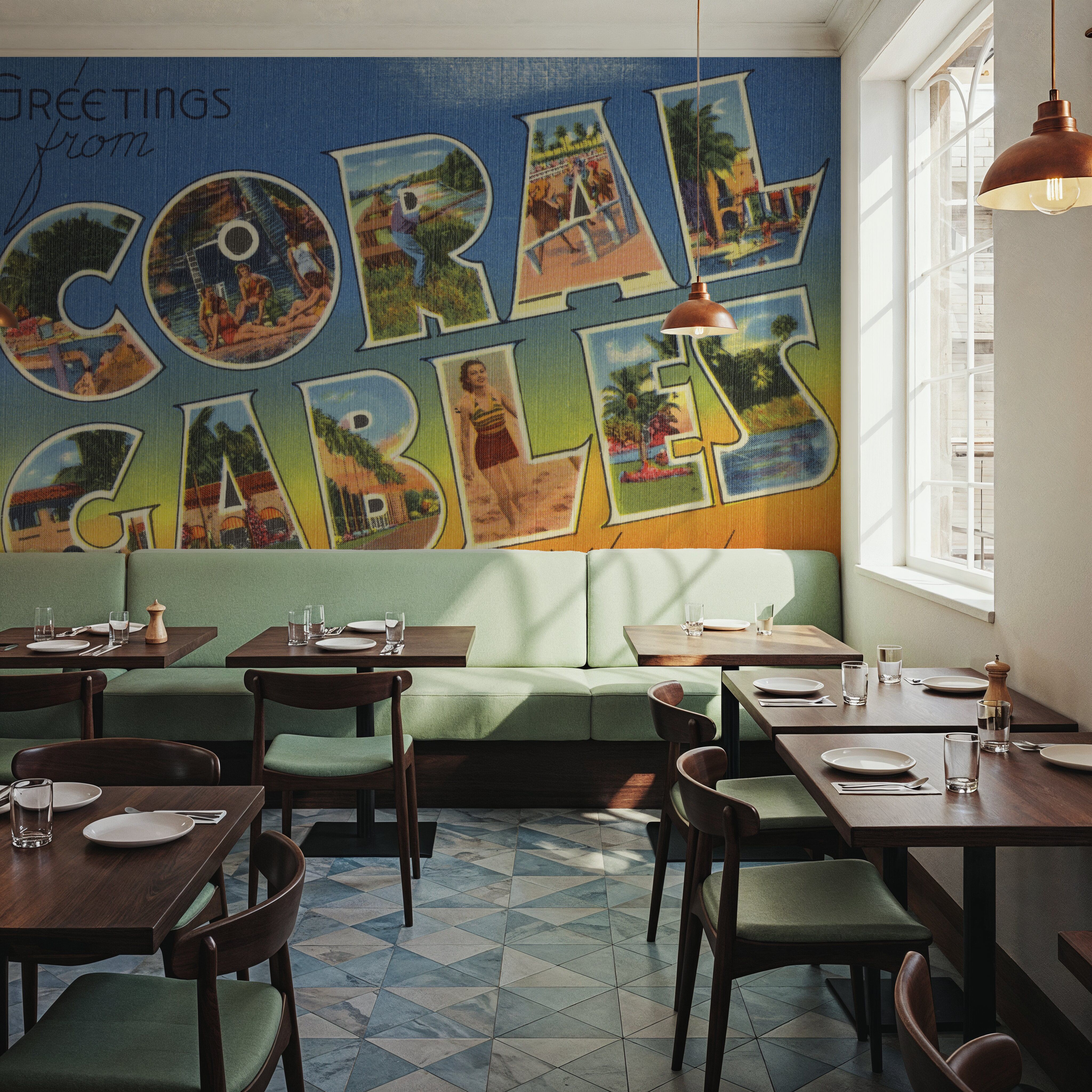 Greetings from Coral Gables - Screenprint Postcard