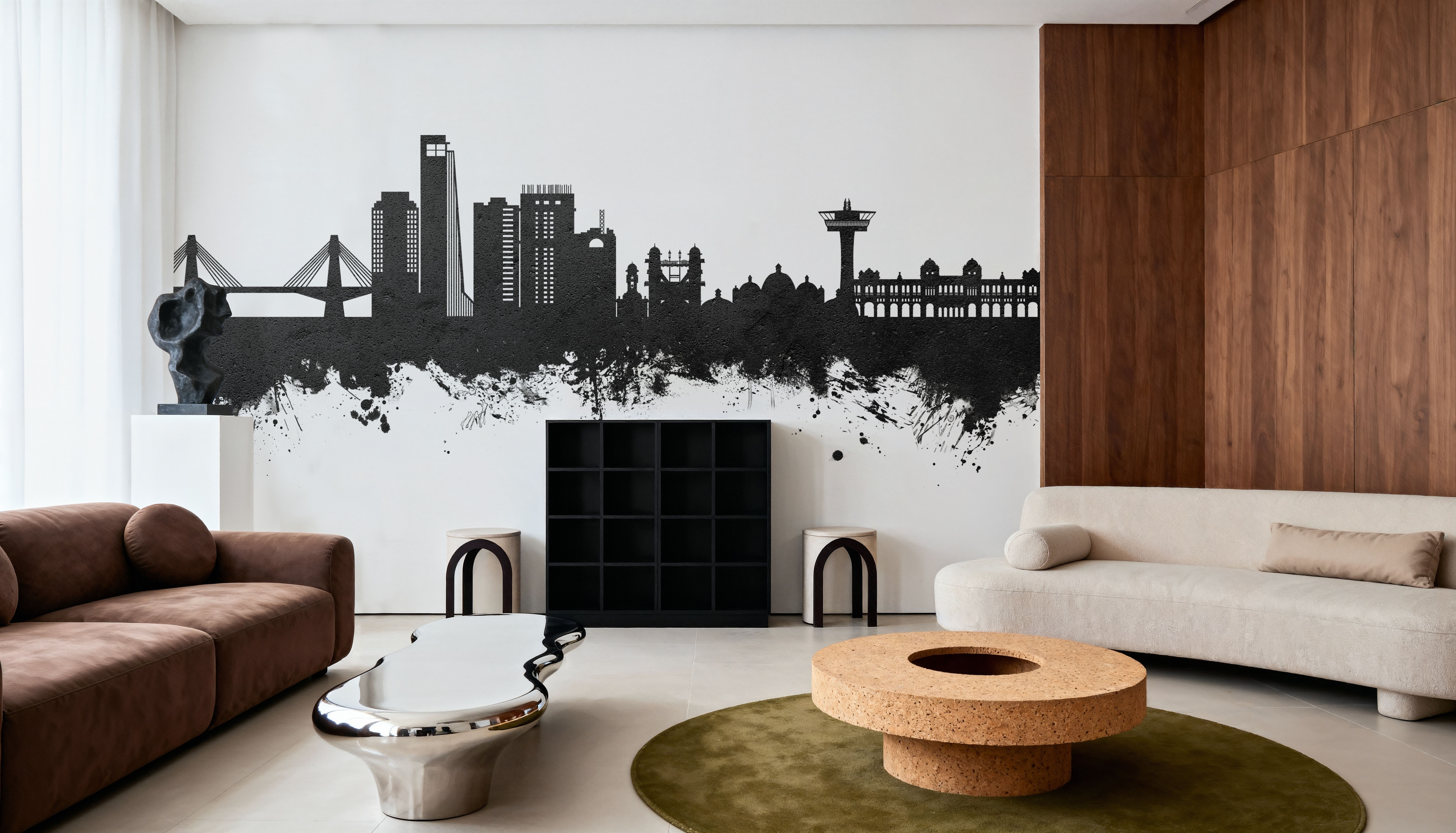 Chattogram Bangladesh Skyline Black & White