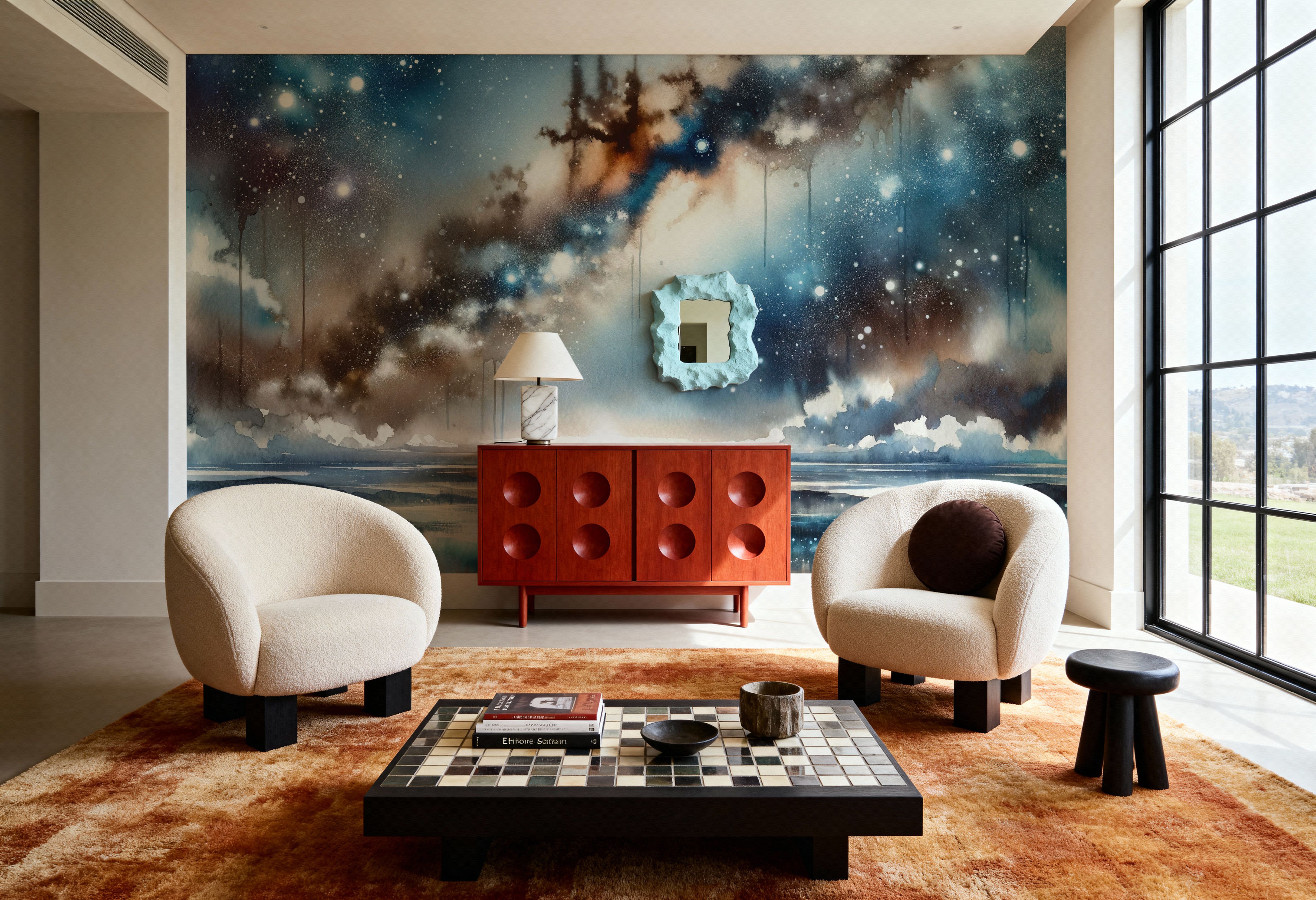 Starry Night Over Tranquil Waters, Papier peint