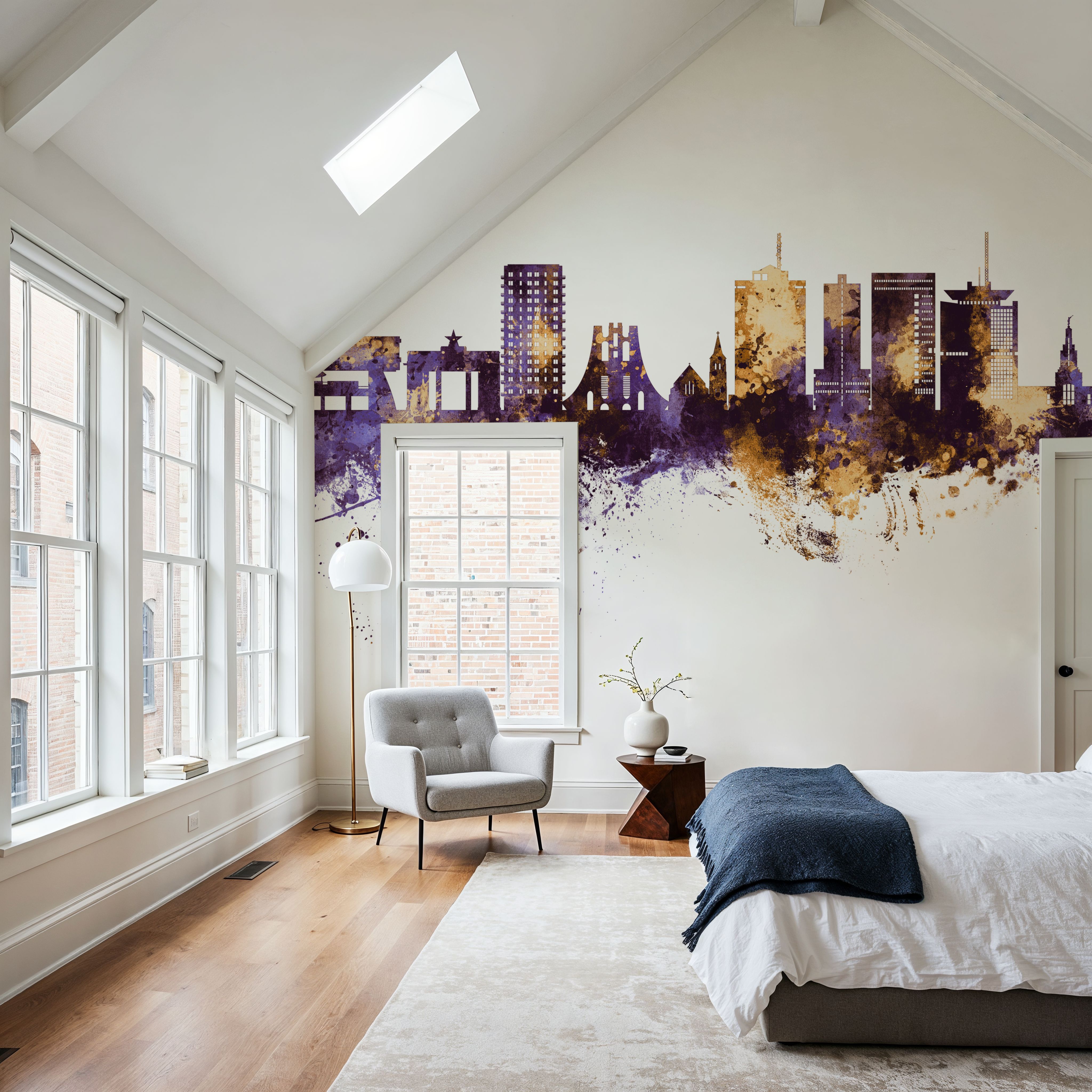 Accra Ghana Skyline Purlpe & Gold