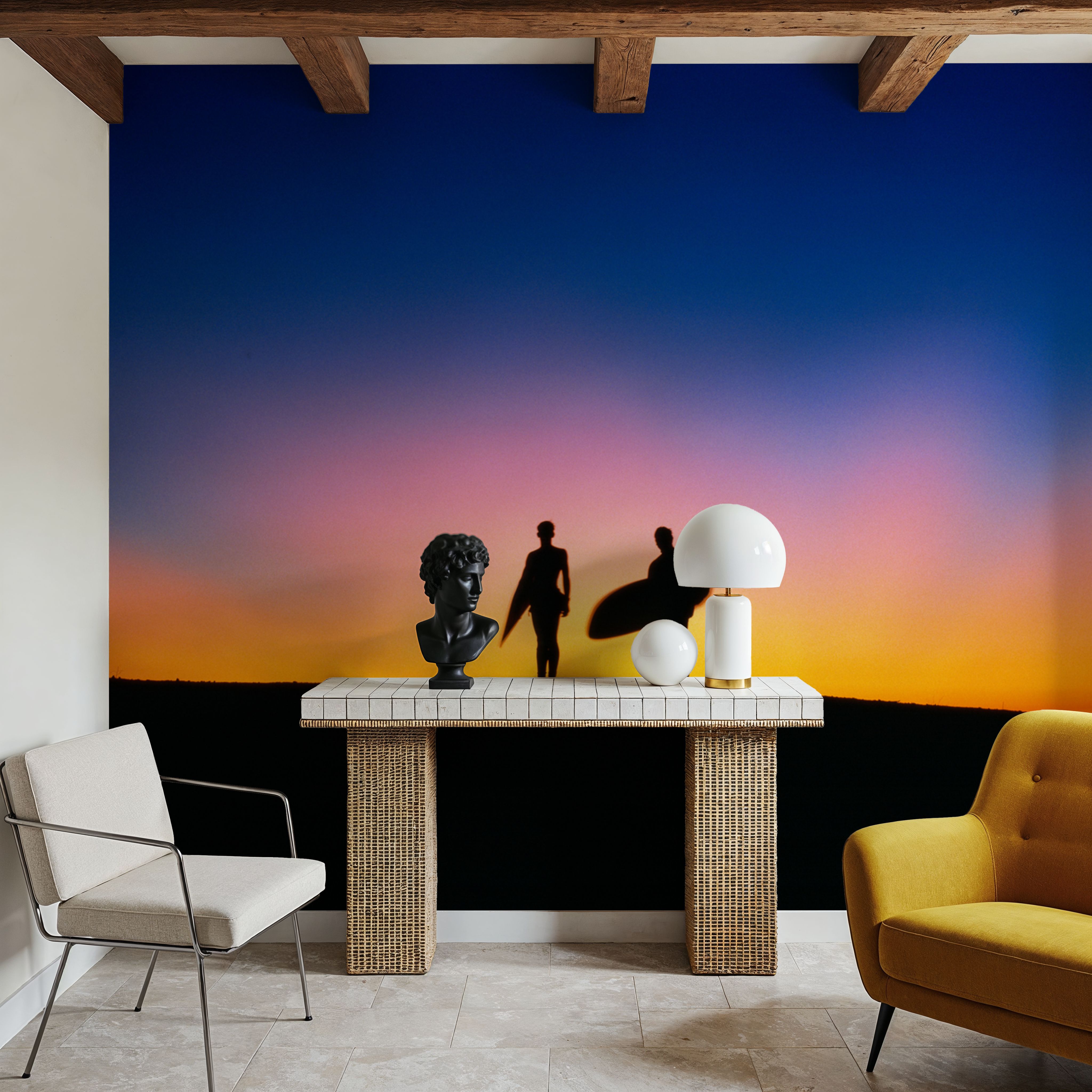 Wall Mural - Sunset Surfers - Bedroom - Wallism UK - Premium, Textured or Peel & Stick