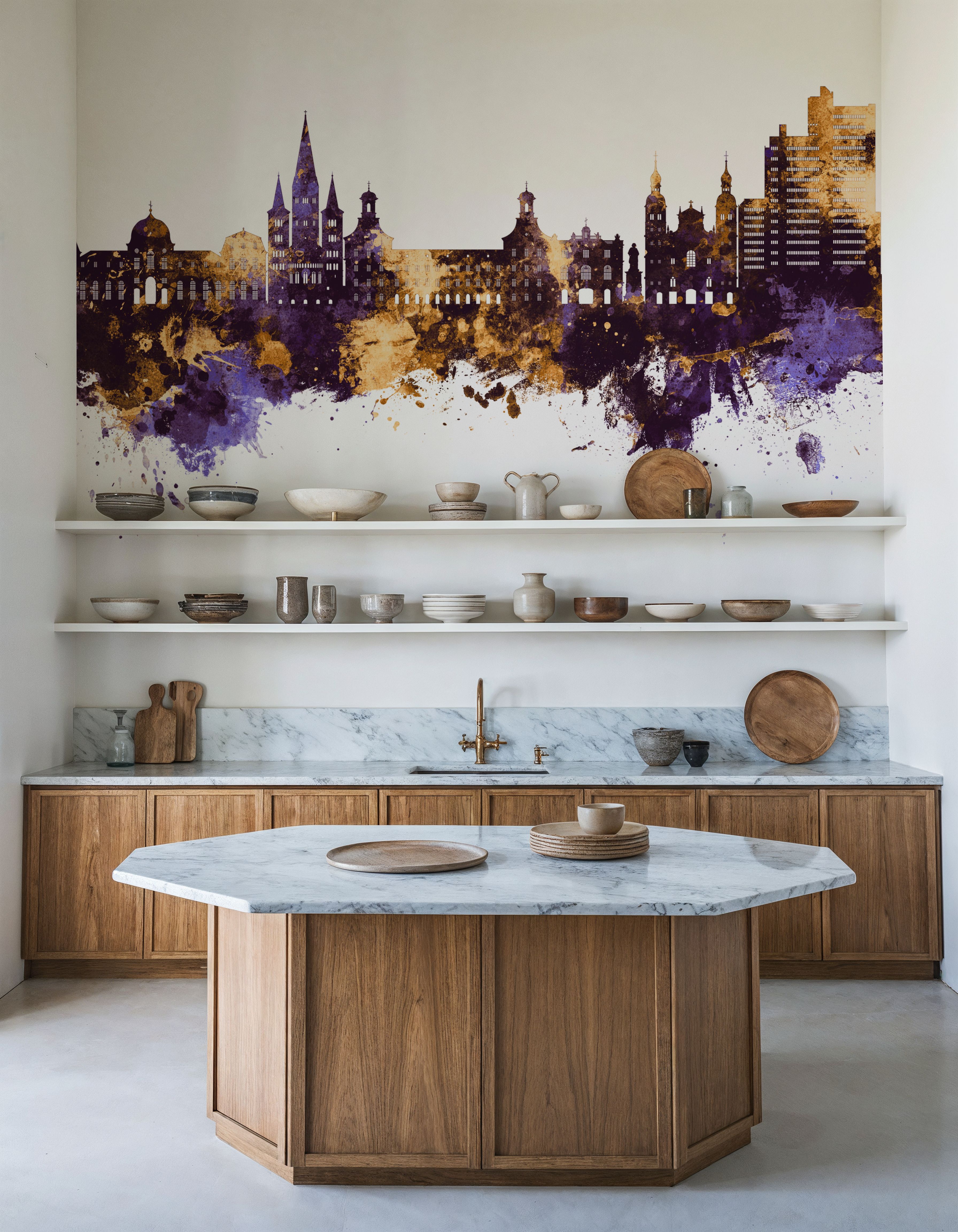 Bonn Skyline Purplr & Gold