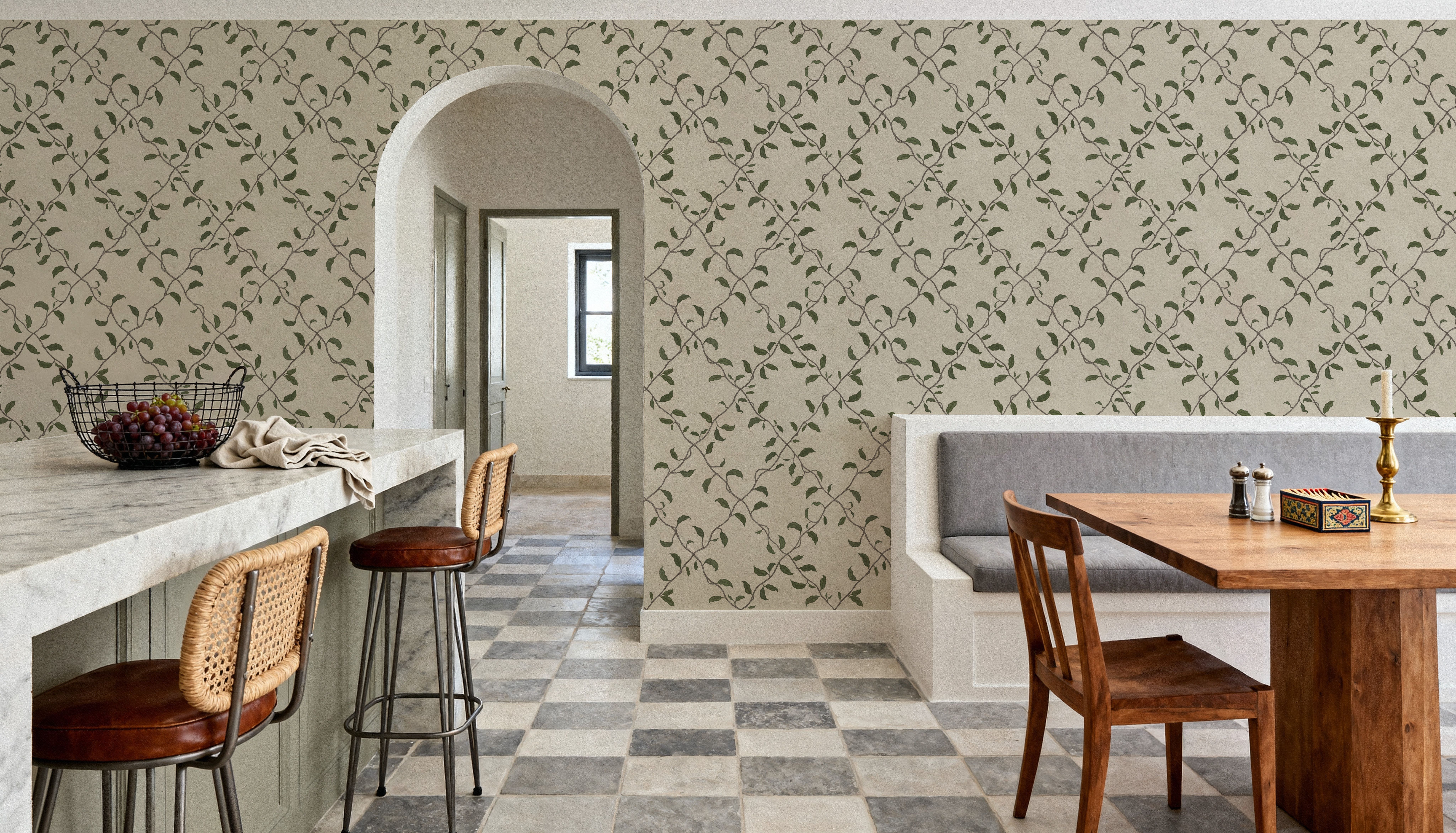 Emerald Trellis, Light Beige