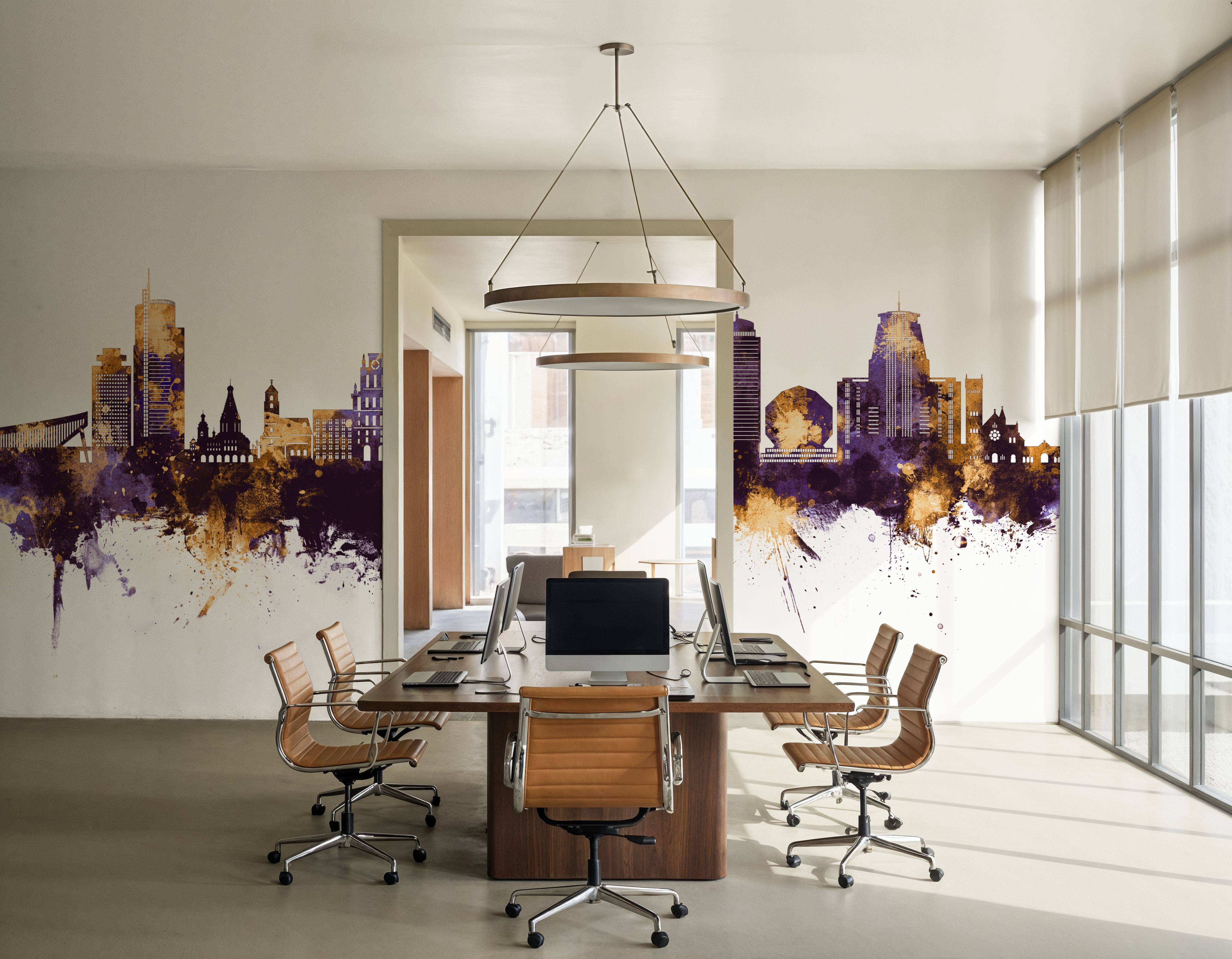 Minsk Belarus Skyline Purple & Gold