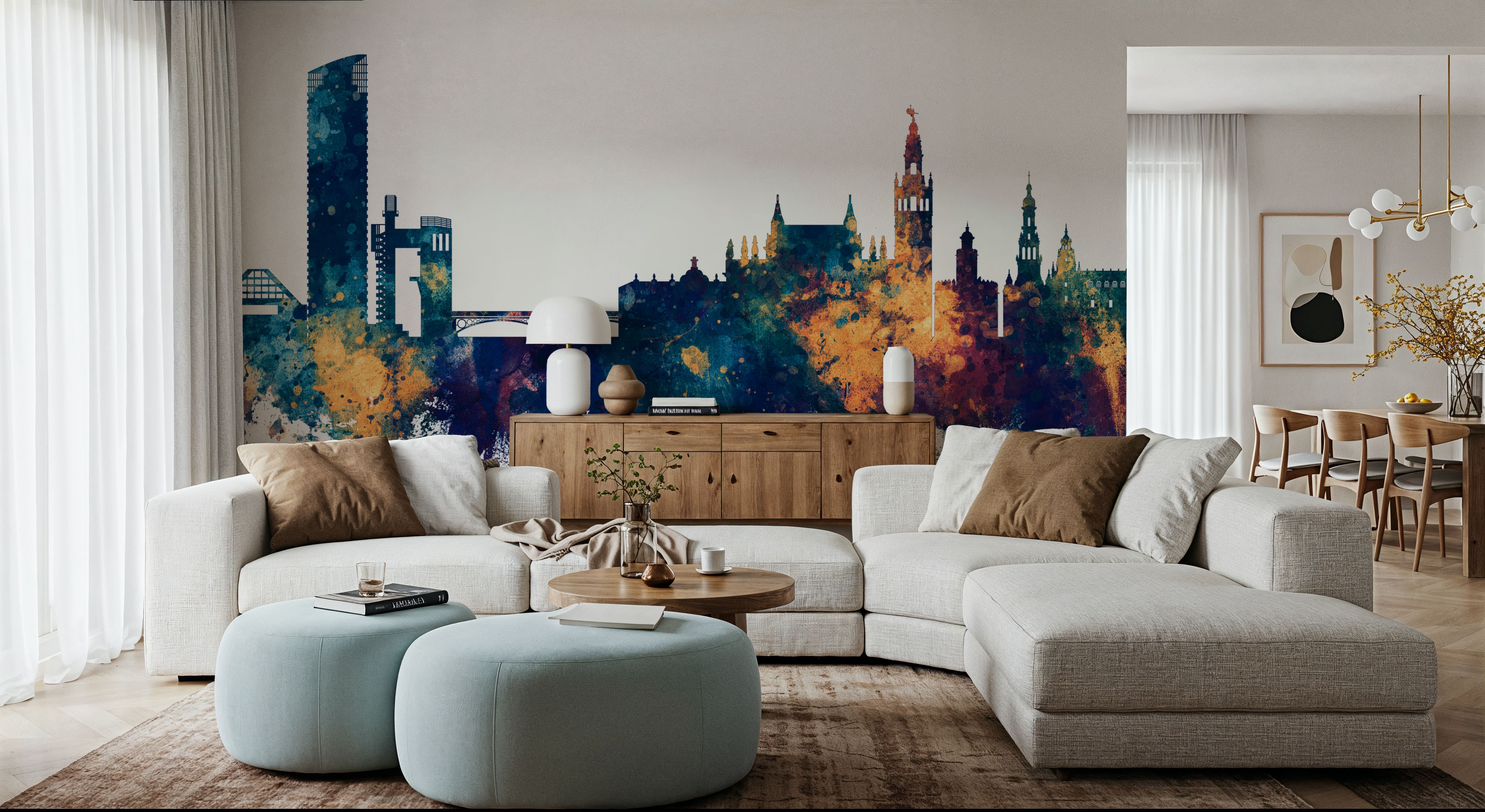 Sevilla Skyline Blue & Bronze